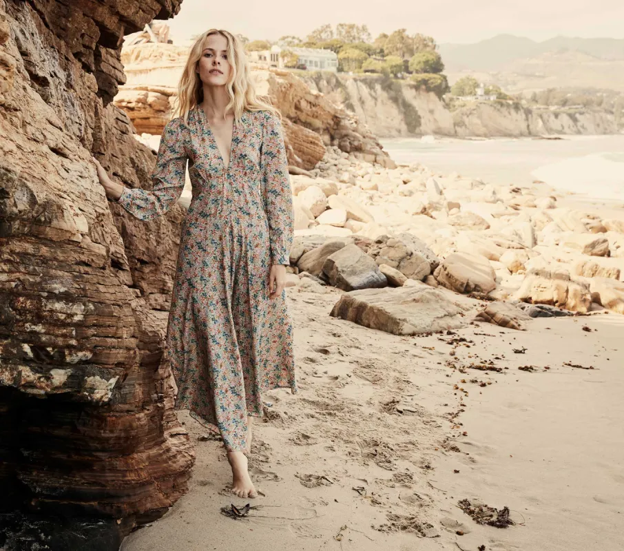 HMD -- CHARLESTON DRESS -- CREAM LADY BIRD FLORAL sold by Doen