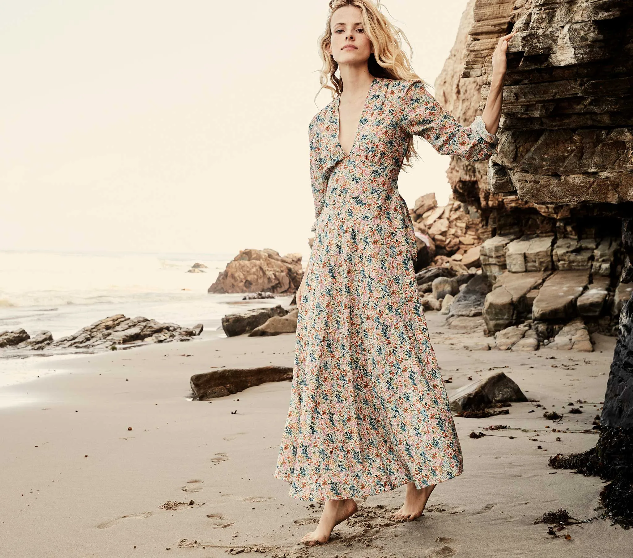 HMD -- CHARLESTON DRESS -- CREAM LADY BIRD FLORAL sold by Doen product image thumbnail 5