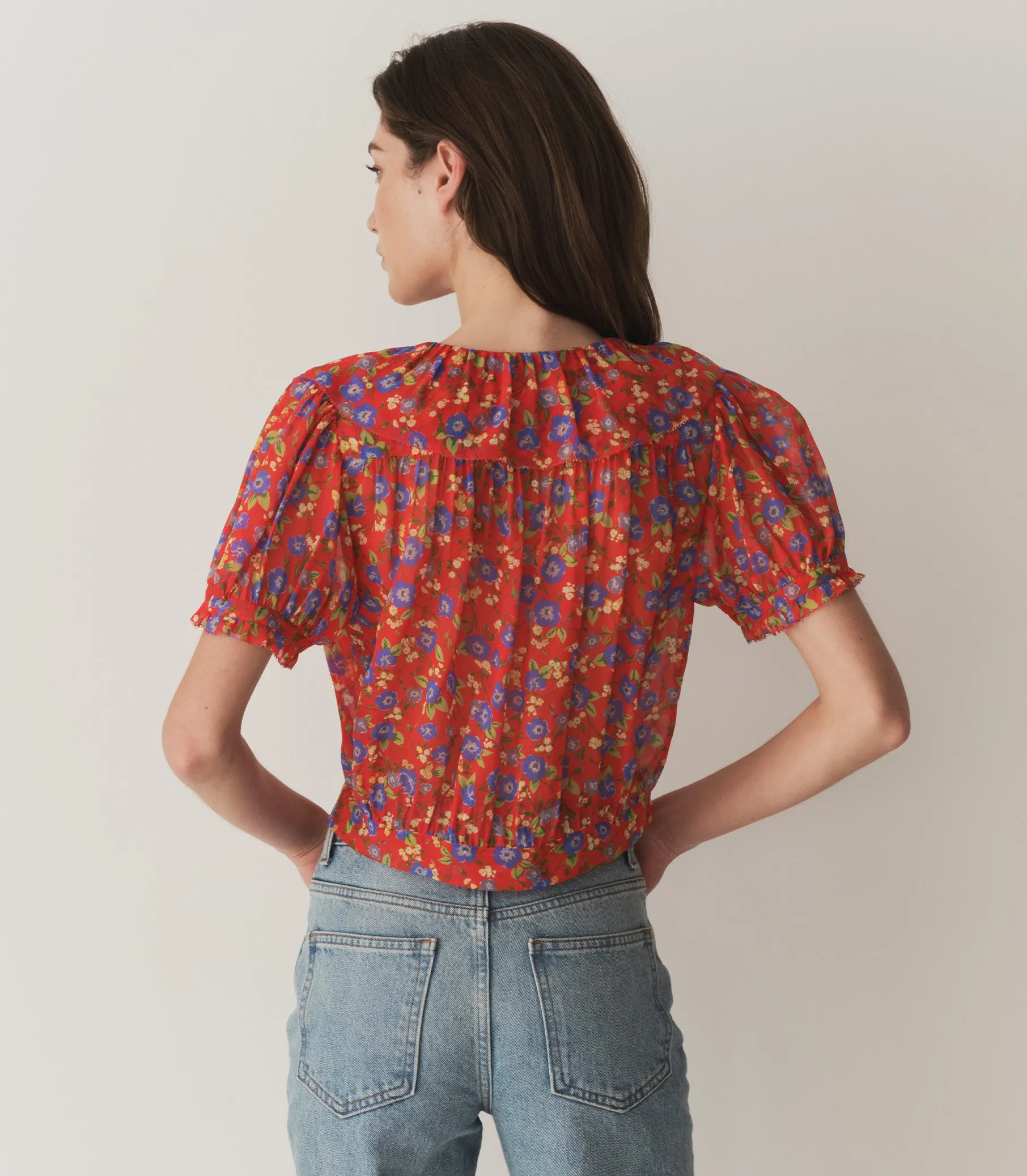 ANAISE TOP -- RED DAYFLOWER MEADOW sold by Doen product image thumbnail 4
