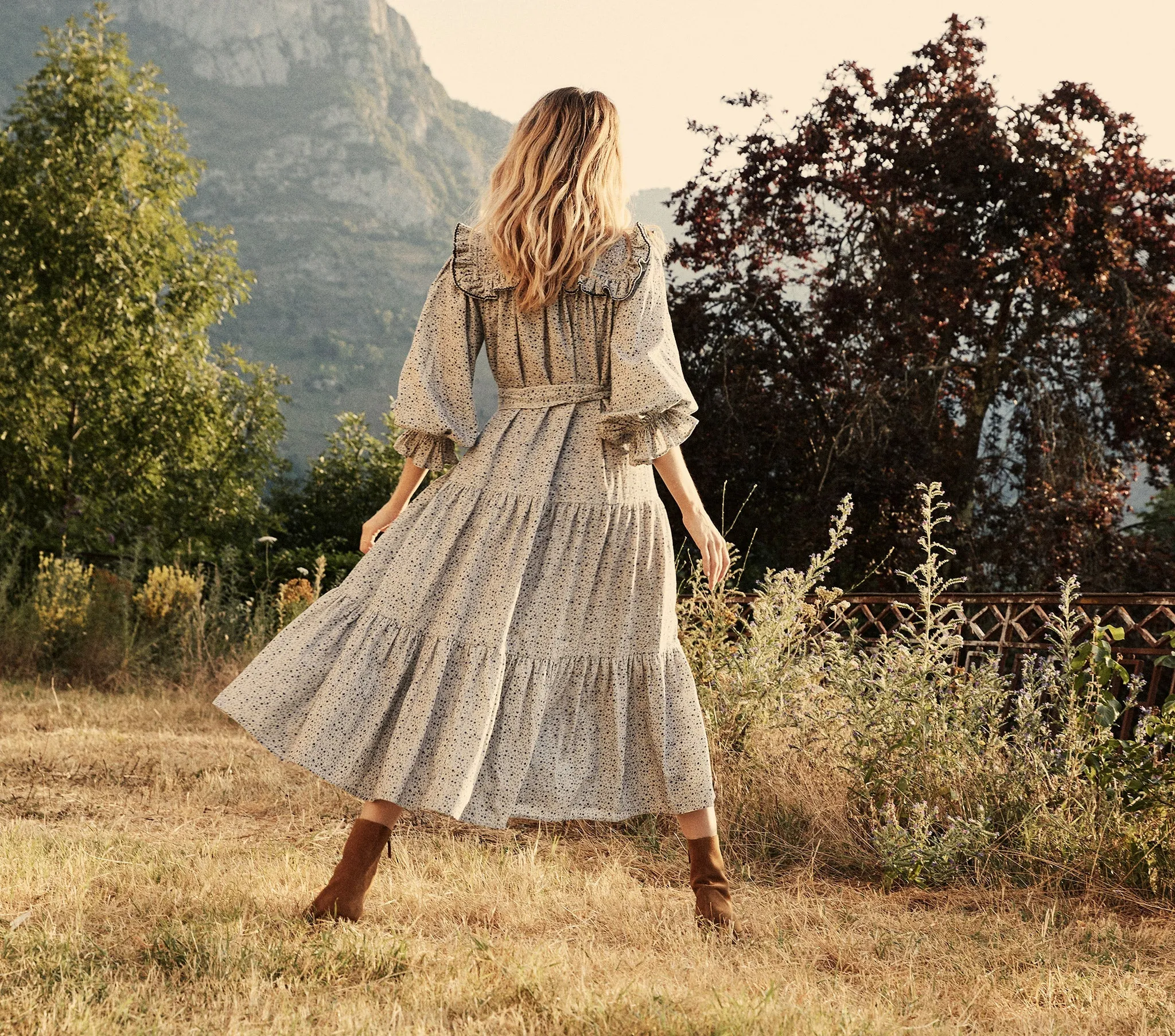 HMD -- MOUNTAIN DRESS -- CREAM CALIFORNIA WILDFLOWER sold by Doen product image thumbnail 3