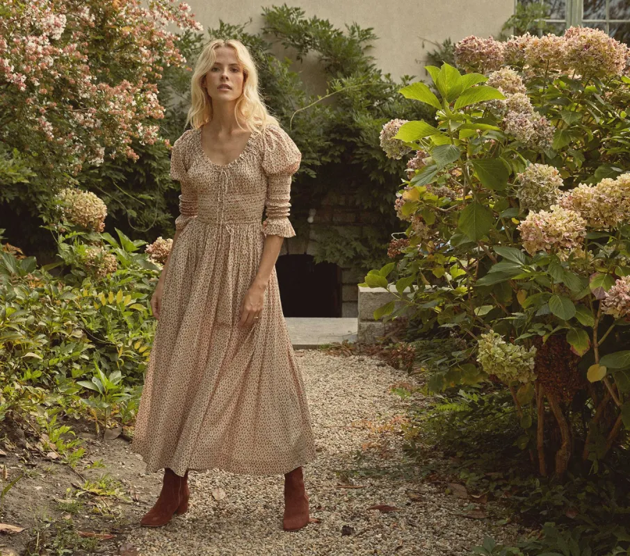 HMD -- KAIRA DRESS -- CREAM WINTER DITSY sold by Doen