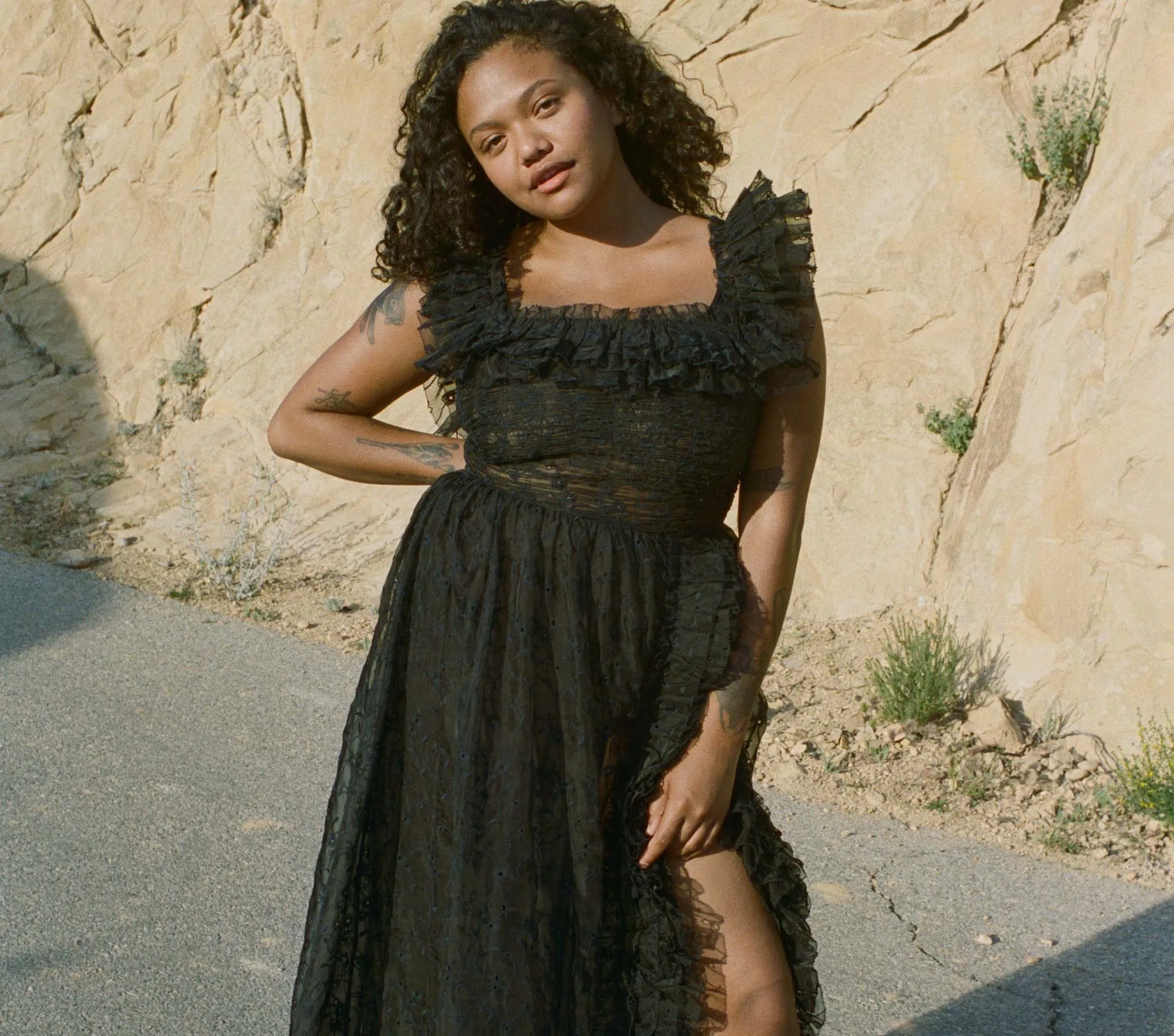 HMD -- ERNESTINE DRESS -- BLACK sold by Doen