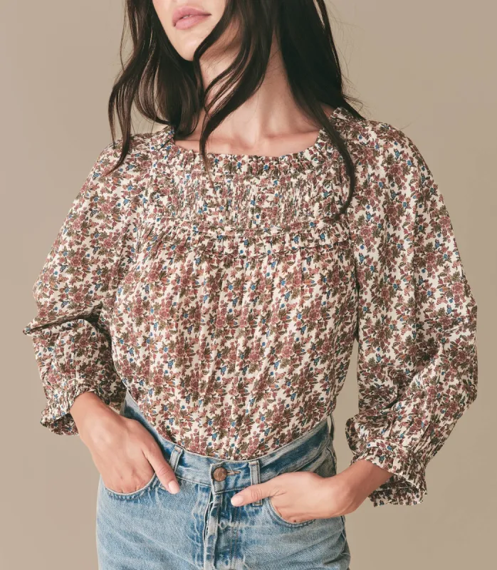 HMD -- AGOTHA TOP -- CREME FOREST FLORAL sold by Doen