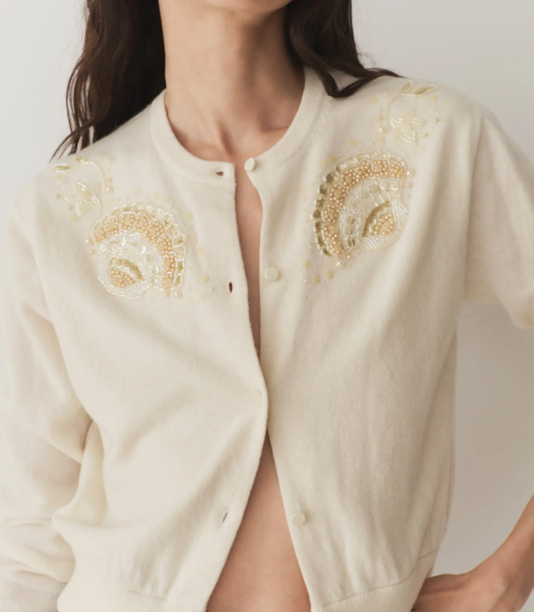 ANDRINA CARDIGAN -- EGGSHELL sold by Doen product image thumbnail 2