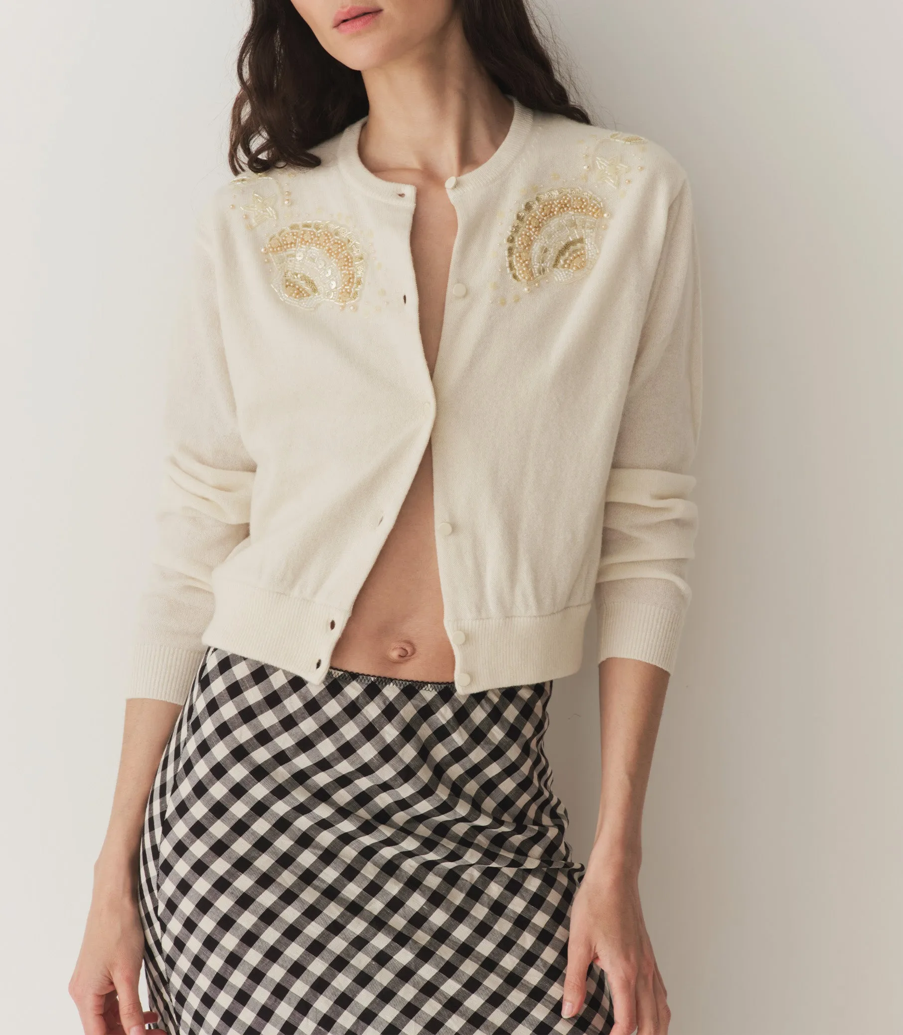 ANDRINA CARDIGAN -- EGGSHELL sold by Doen