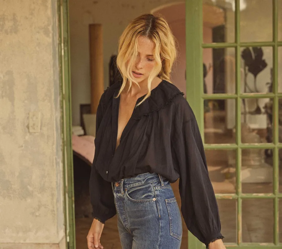 HMD -- JANA TOP -- BLACK sold by Doen