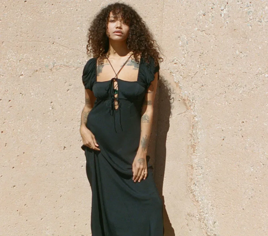 HMD -- VERONIQUE DRESS -- BLACK sold by Doen