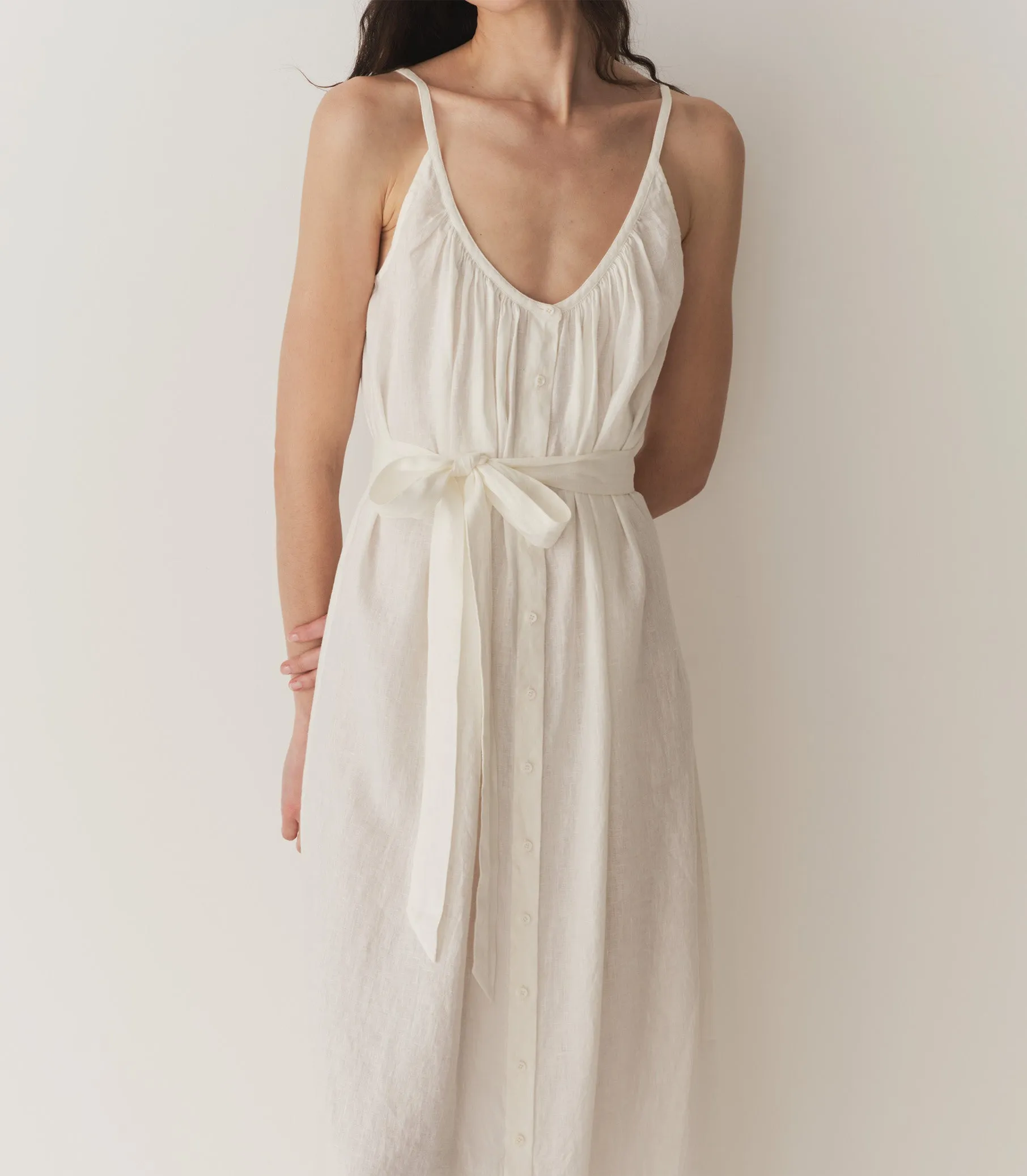 NEVITA LINEN DRESS -- SALT sold by Doen product image thumbnail 2