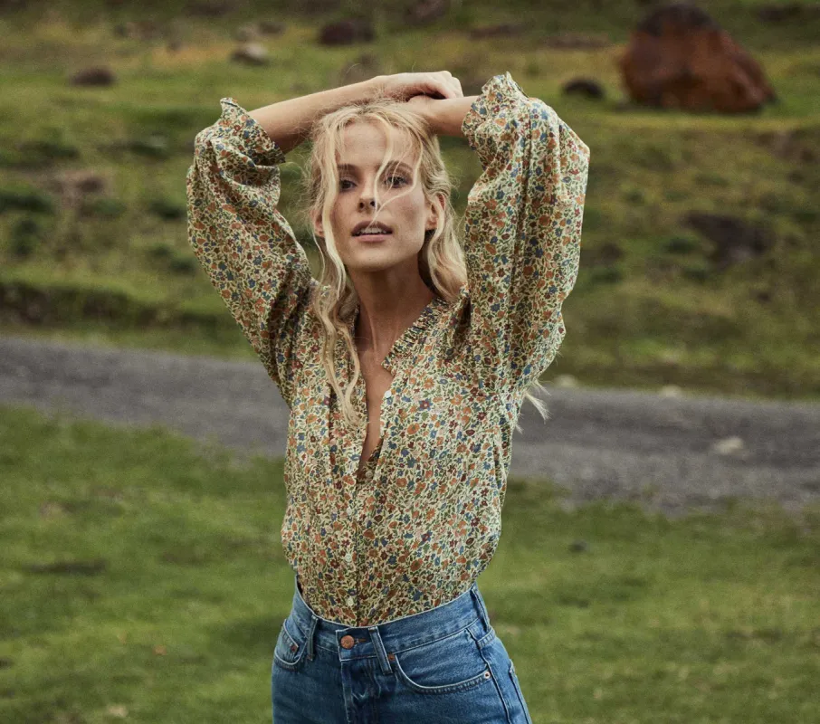 HMD -- SWAN TOP -- SUNSHINE POPPY BELL FLORAL made by Doen