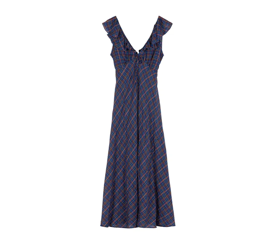 HMD -- LULANI DRESS -- AZURE FRENCH PLAID made by Doen