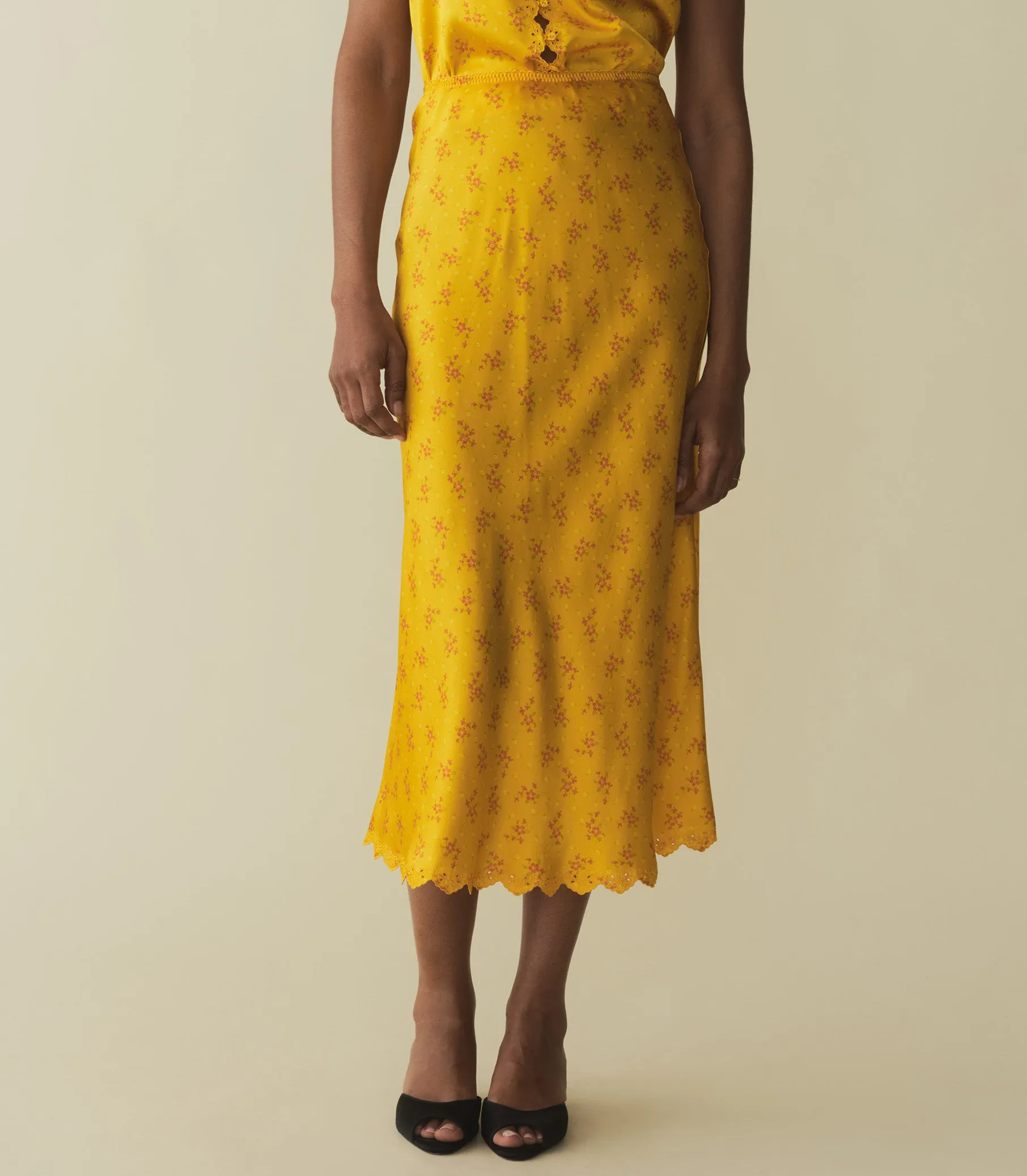 ELOWEN SKIRT -- GOLDENROD HILLSIDE HEATHER sold by Doen