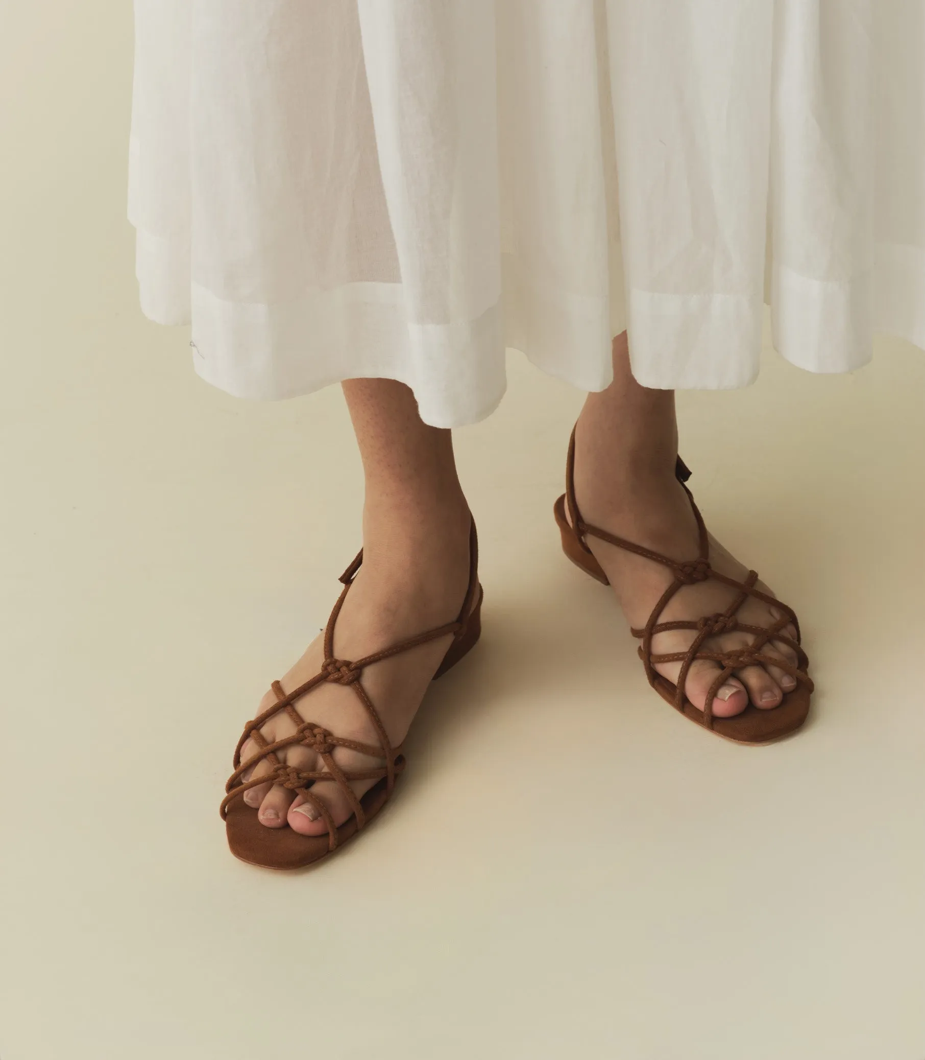 CORSICA SANDAL -- COGNAC SUEDE sold by Doen