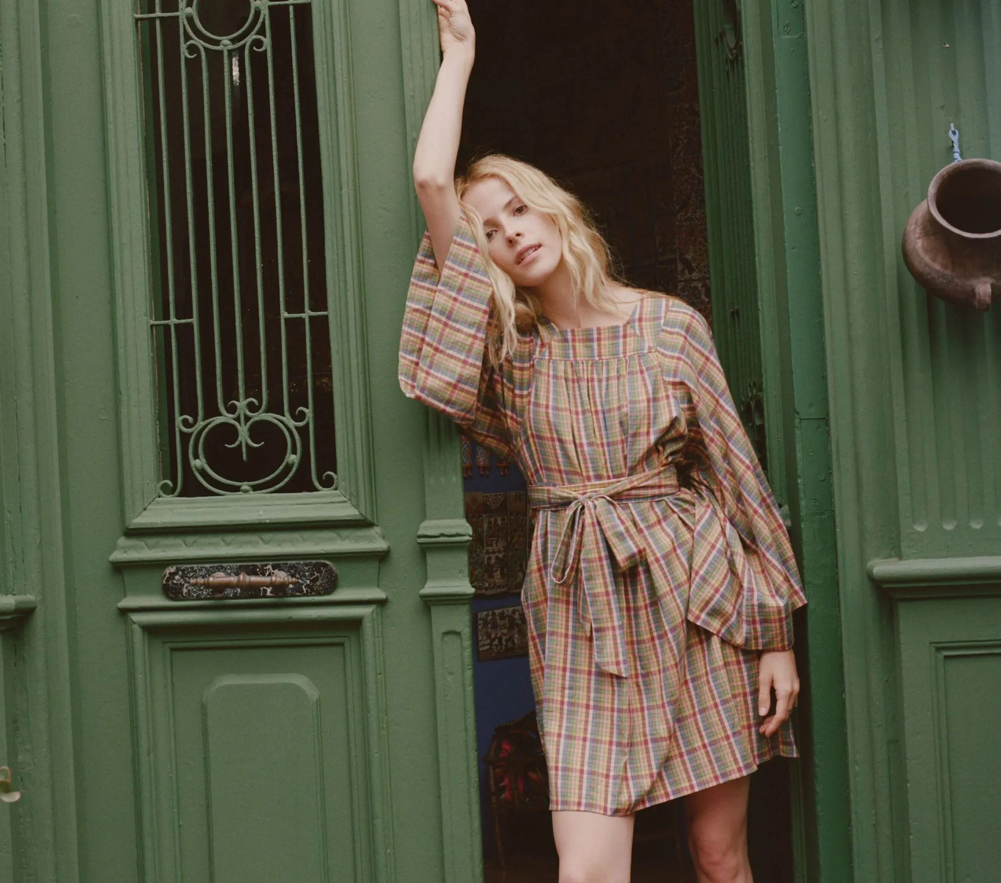 HMD -- CALDER DRESS -- RAINBOW PLAID sold by Doen product image thumbnail 5