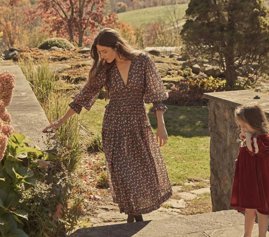 HMD -- CECILY DRESS -- TEAL CANTERBURY PAISLEY sold by Doen