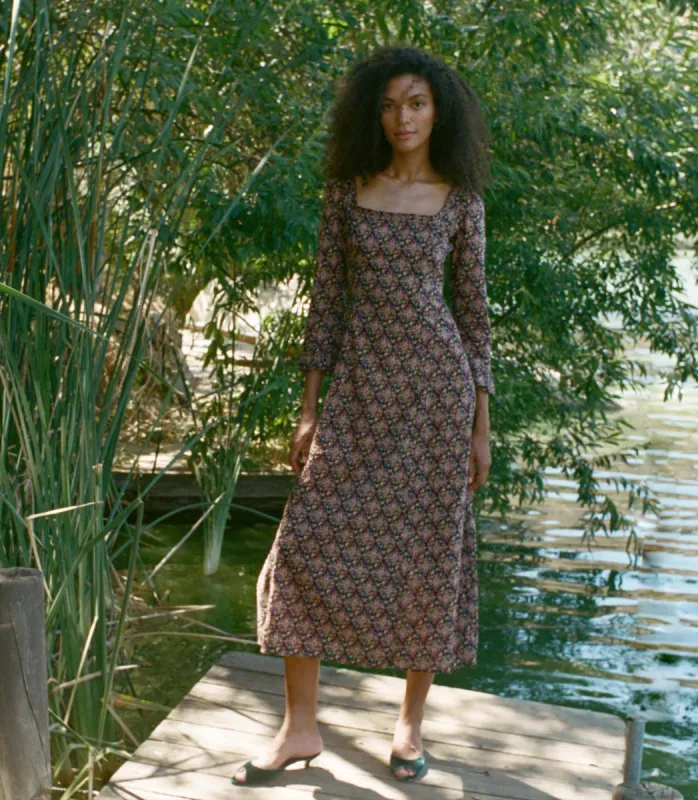 MARISA DRESS -- NOIR FOREST FLORAL sold by Doen
