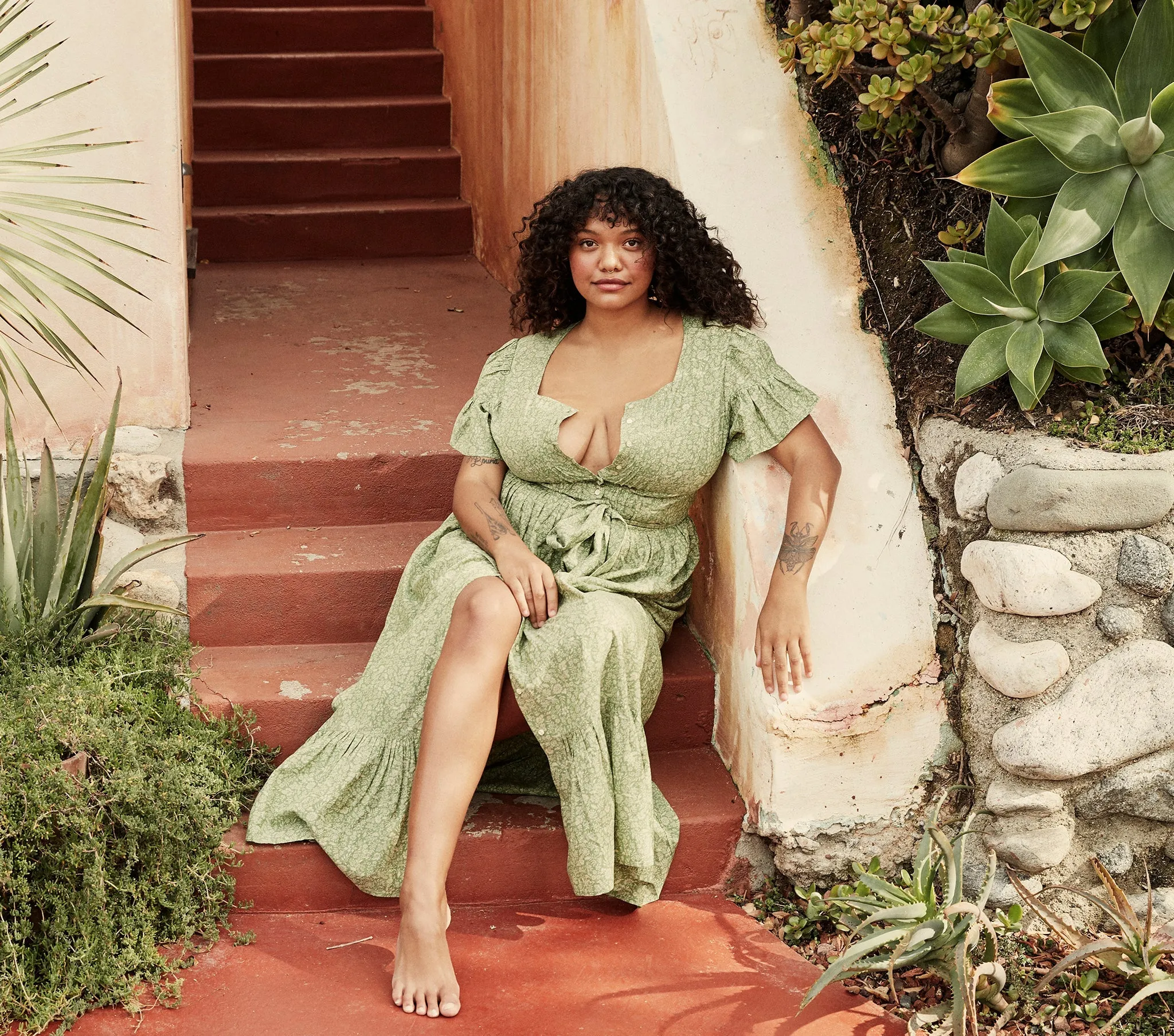 HMD -- MARFA DRESS -- GREEN GARDEN BLOOM sold by Doen product image thumbnail 3