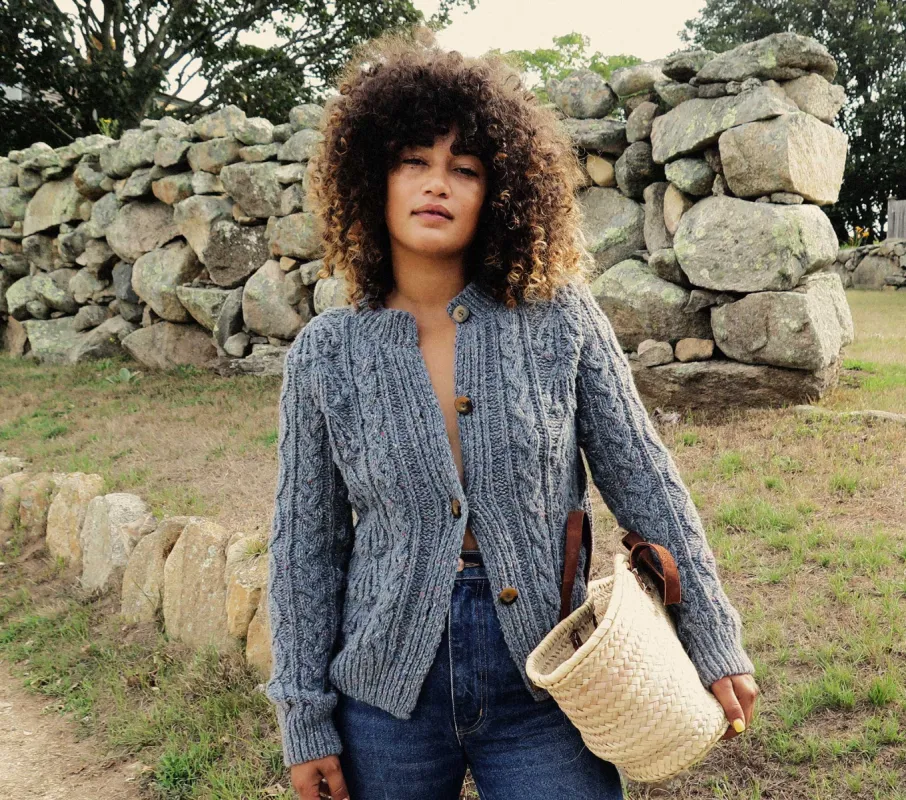 HMD -- VERONA CARDIGAN SWEATER -- LARKSPUR sold by Doen