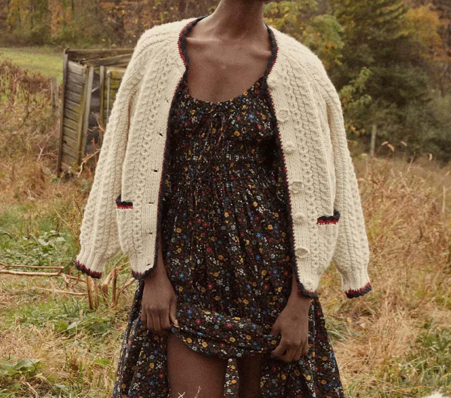 HMD -- TAMARA CARDIGAN SWEATER -- CREAM sold by Doen