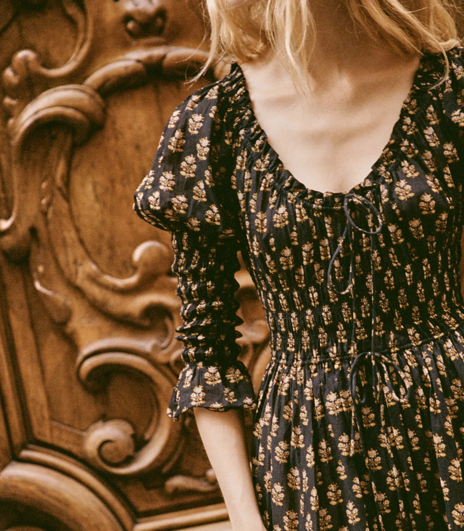 KAIRA DRESS -- NOIR MEADOWSWEET FLORAL sold by Doen product image thumbnail 5