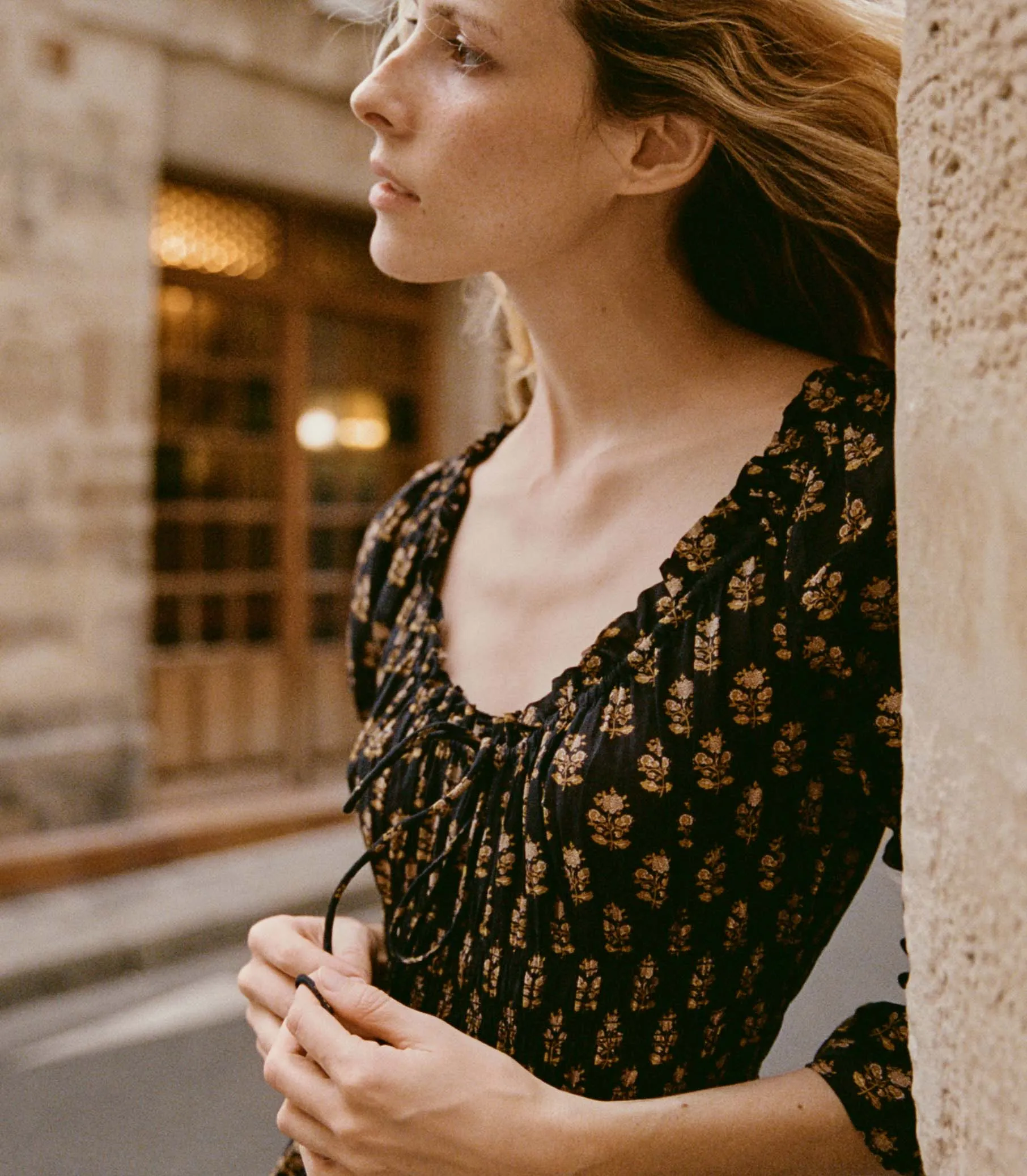 KAIRA DRESS -- NOIR MEADOWSWEET FLORAL sold by Doen product image thumbnail 3