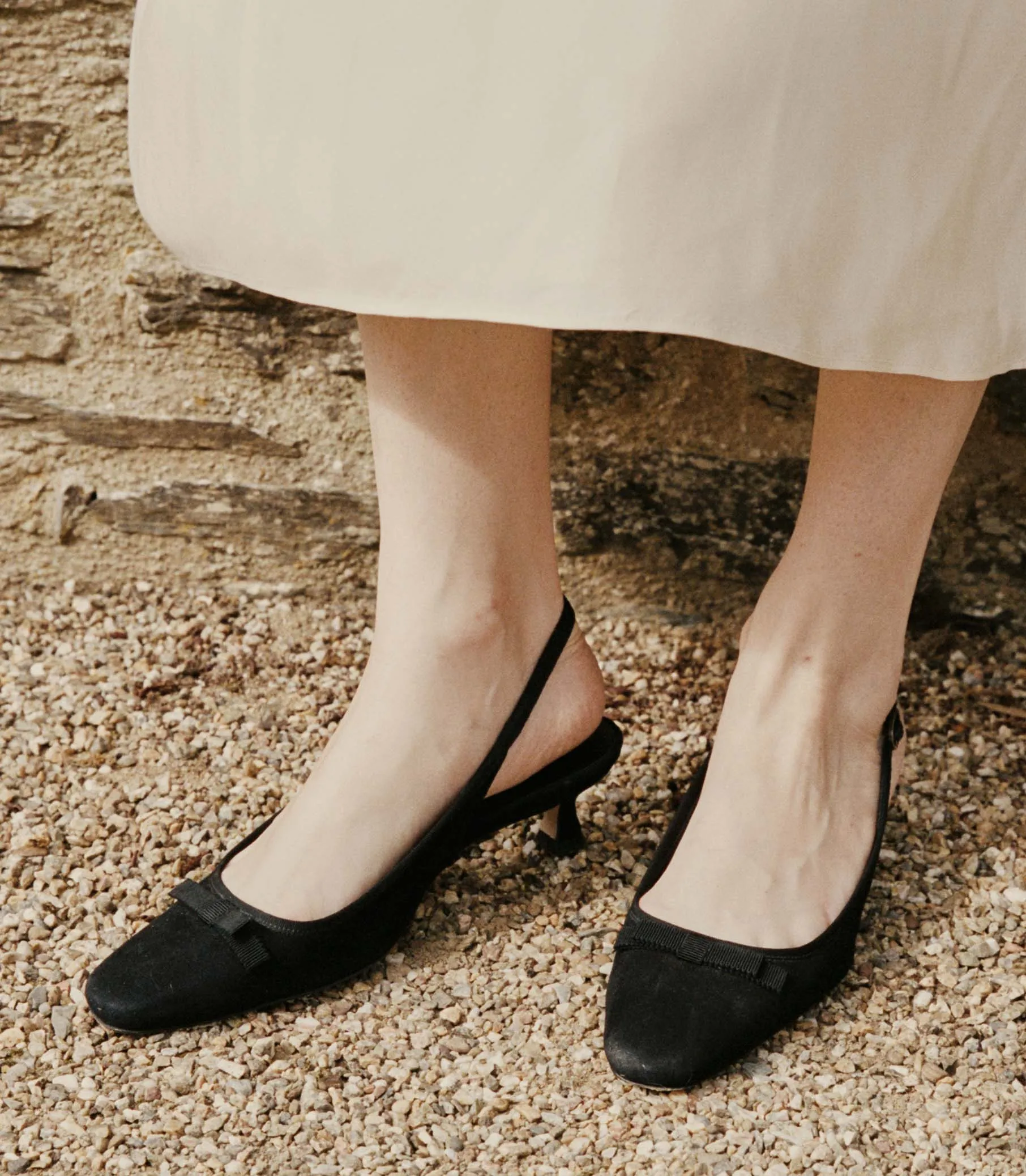WILLAMINA SLINGBACK -- BLACK SUEDE sold by Doen product image thumbnail 2