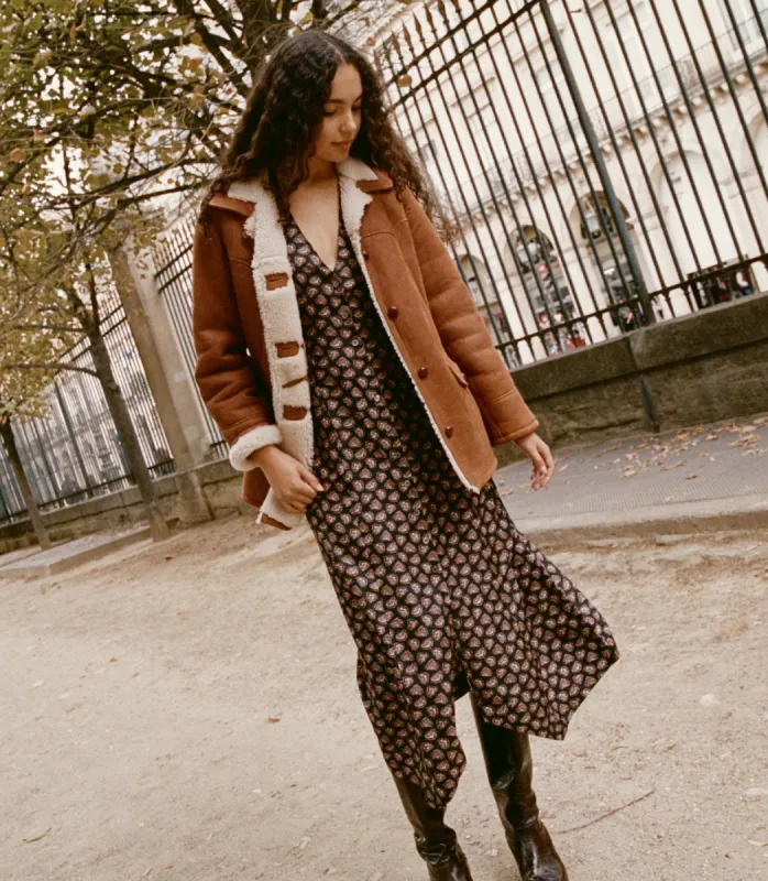 ALLENE DRESS -- NOIR BEDFORD FLORAL sold by Doen