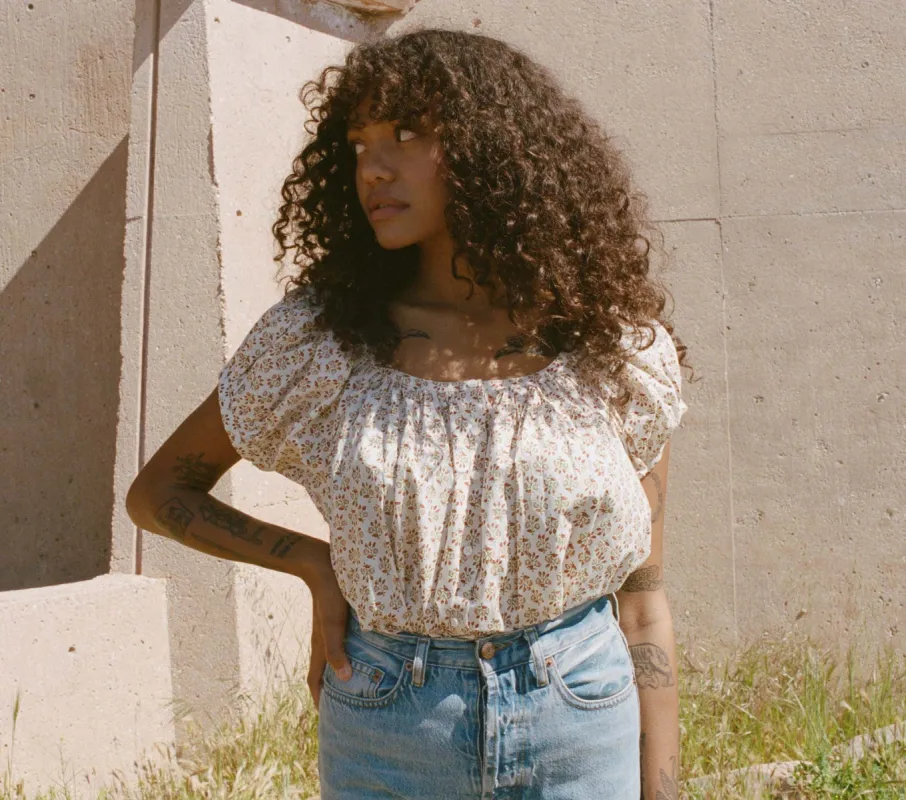 HMD -- JOYCE TOP -- SPRING ELDERBERRY FLORAL sold by Doen