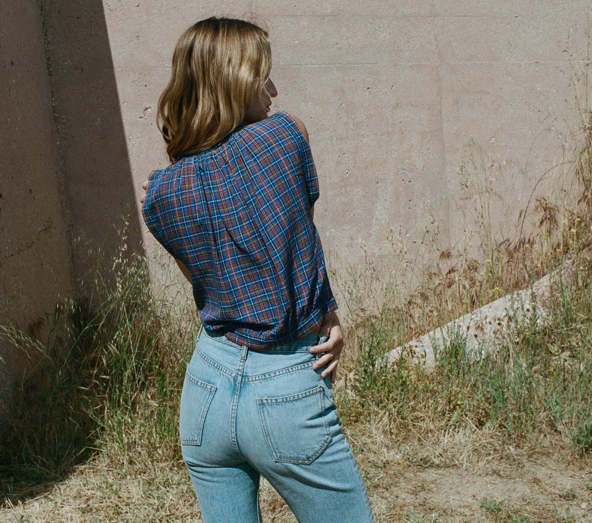 HMD -- ROSELLE TOP -- AZURE FRENCH PLAID sold by Doen product image thumbnail 2
