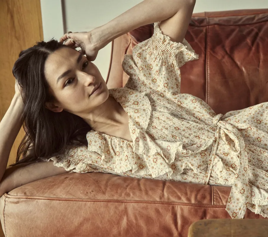 HMD -- PIPER DRESS -- ALABASTER COUNTRYSIDE CALICO sold by Doen