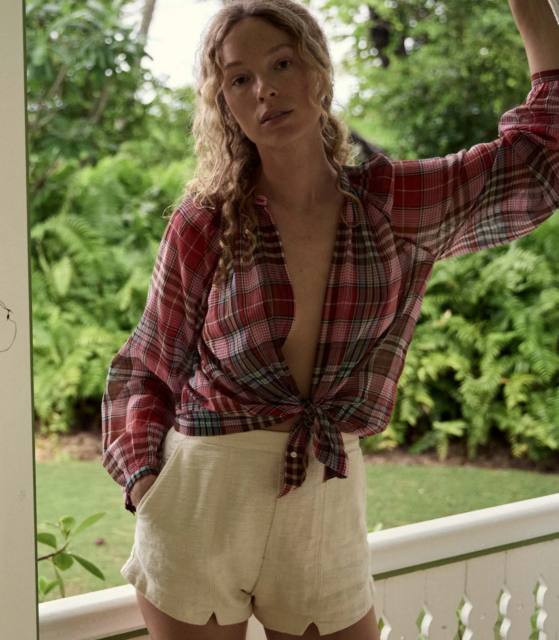 JANIS TOP -- FRANCINE PLAID sold by Doen product image thumbnail 5