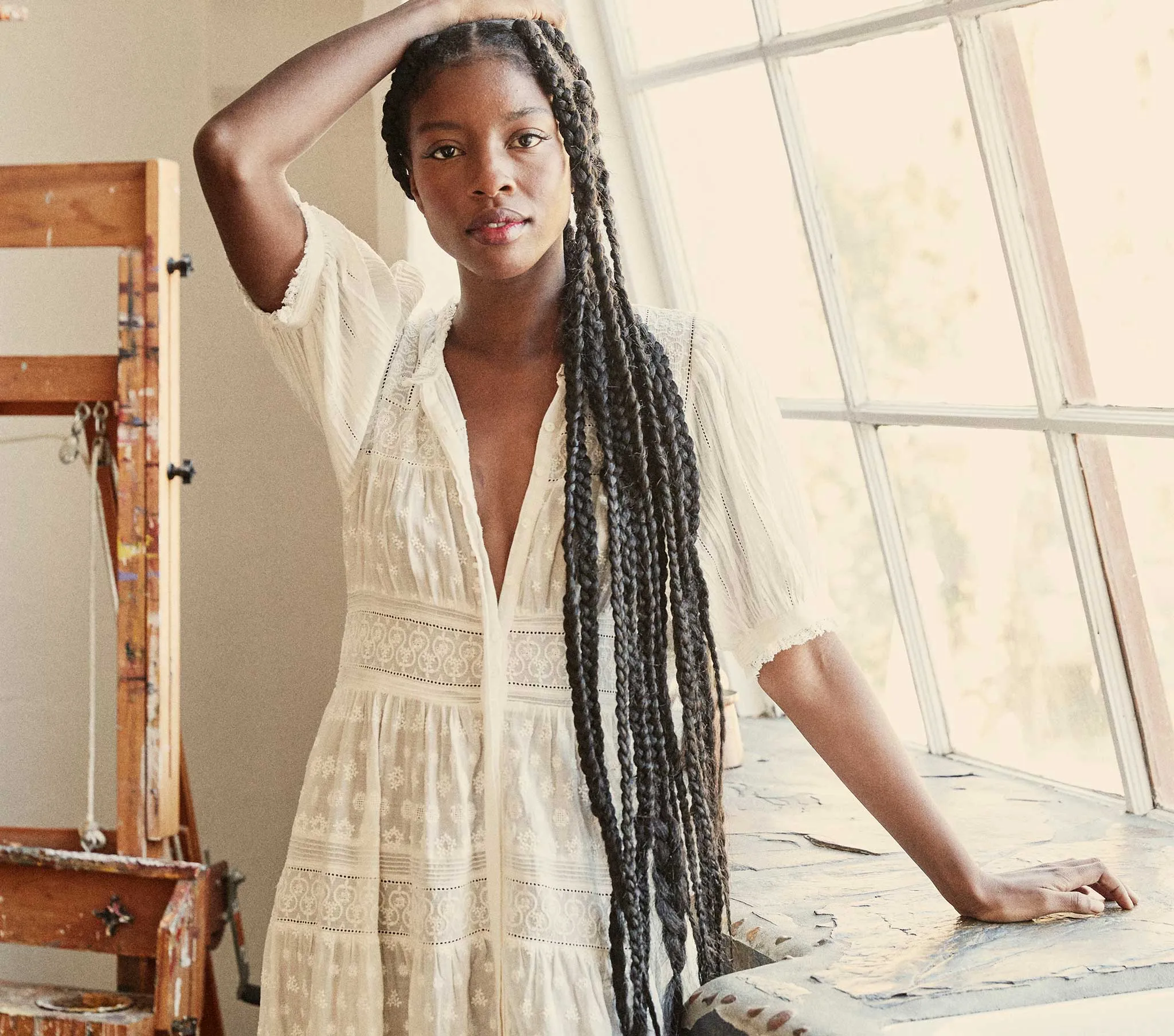 HMD -- ROLANDE DRESS -- SALT sold by Doen