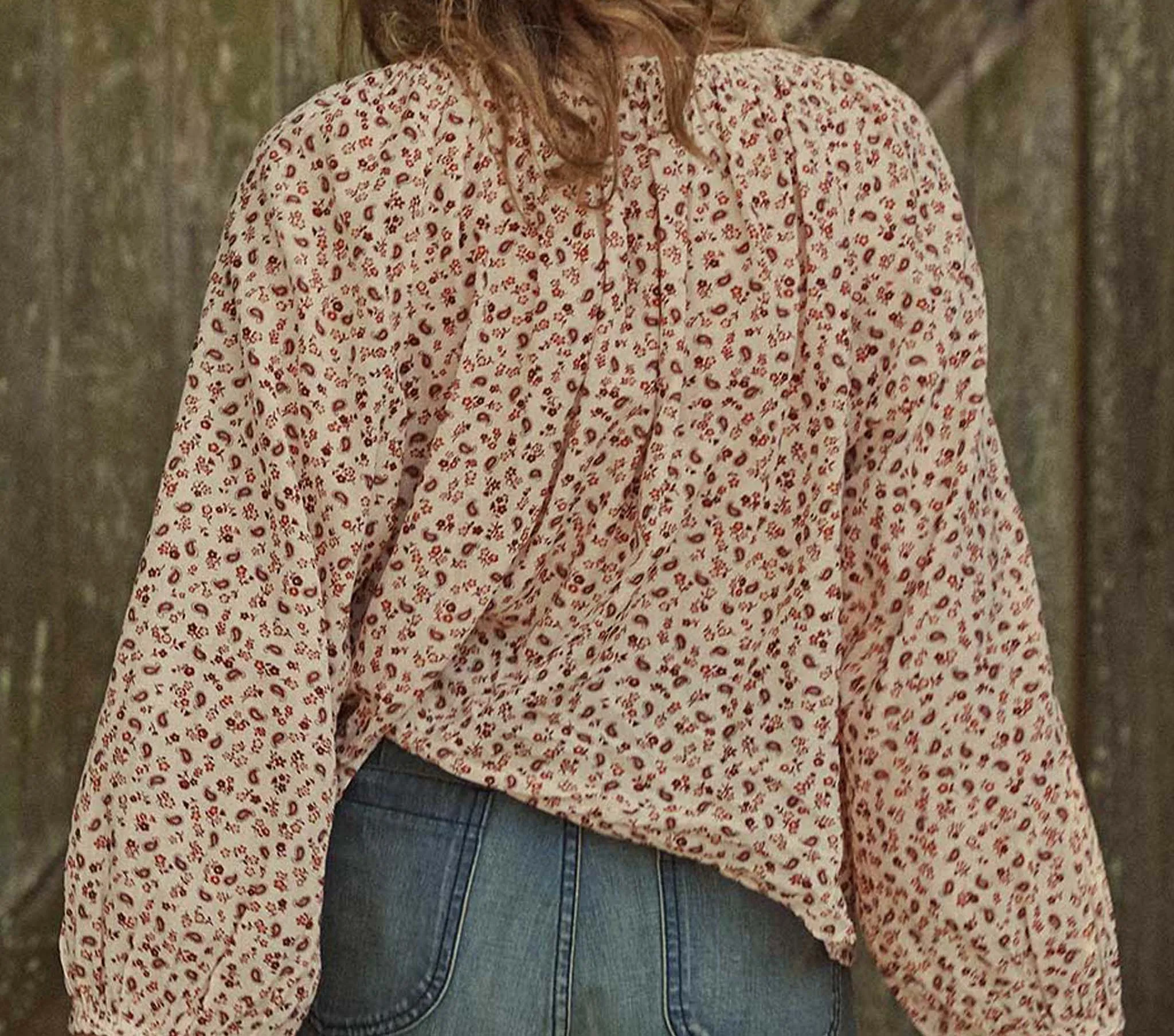 HMD -- JACQUI TOP -- RUST SONGBIRD PAISLEY sold by Doen product image thumbnail 2