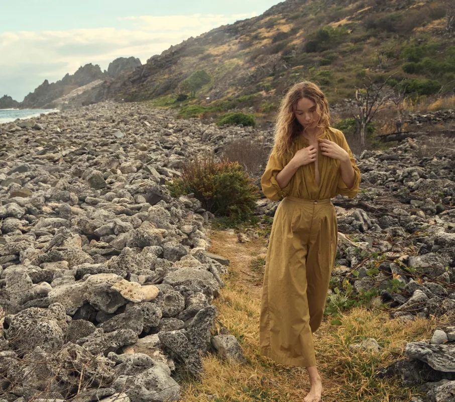 VALENTIN PANT -- BAY LEAF sold by Doen