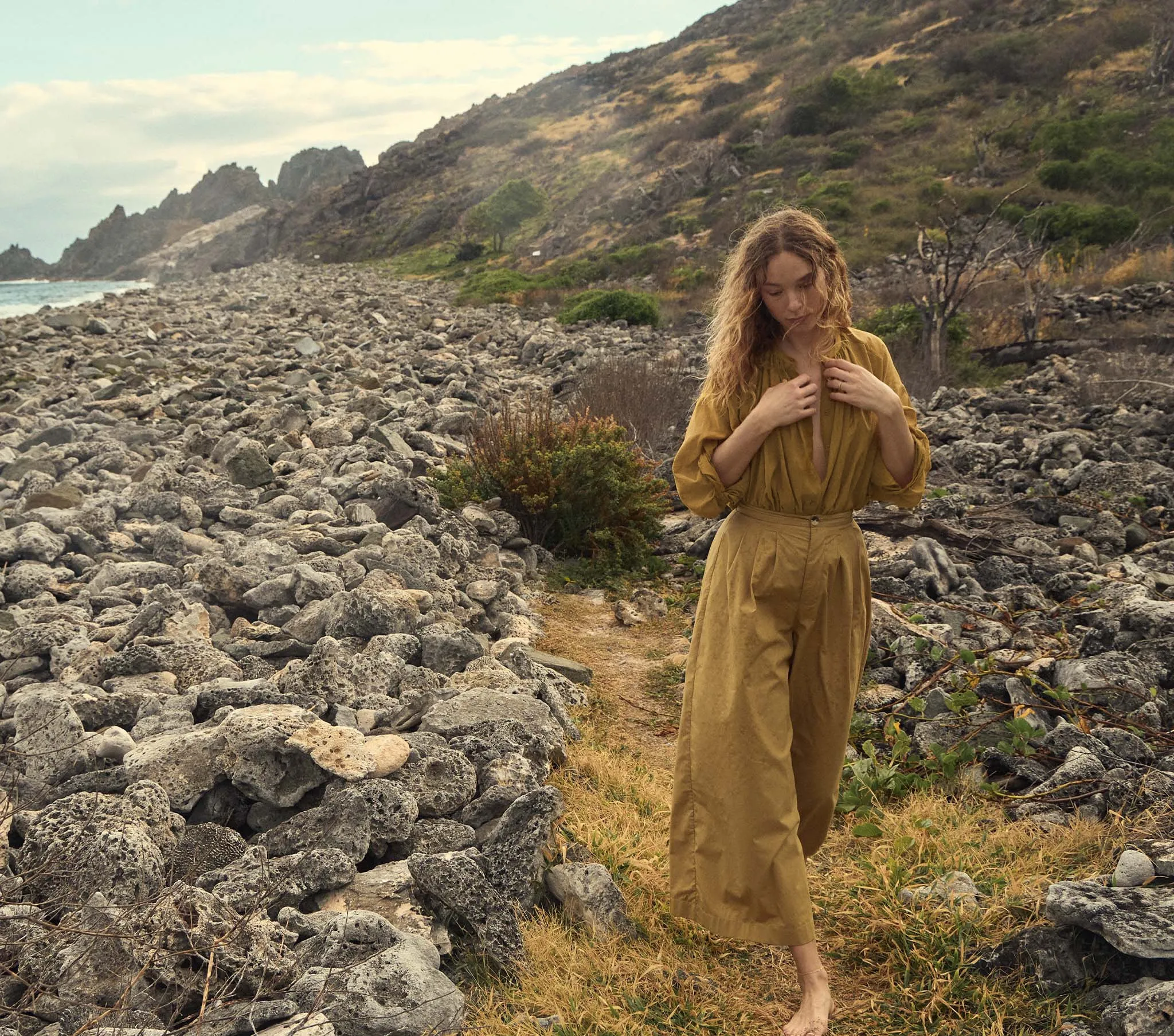 VALENTIN PANT -- BAY LEAF sold by Doen