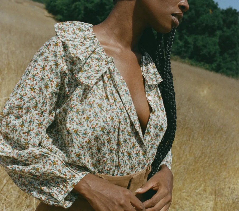 HMD -- JANA TOP -- CRÌöME FLEURS D'AVIGNON sold by Doen