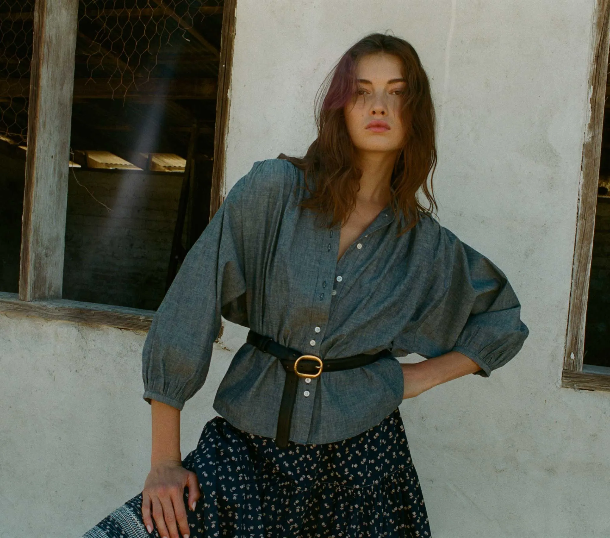 HMD -- OJAI TOP -- BLUE CHAMBRAY sold by Doen