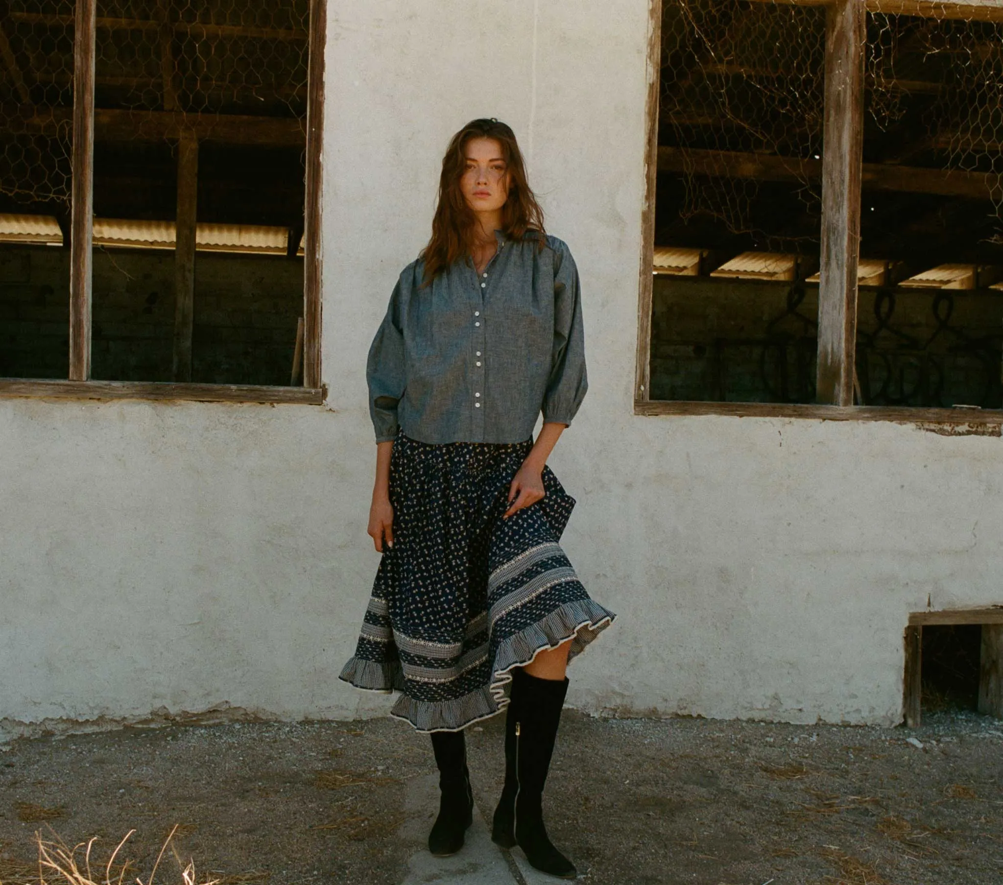 HMD -- OJAI TOP -- BLUE CHAMBRAY sold by Doen product image thumbnail 2