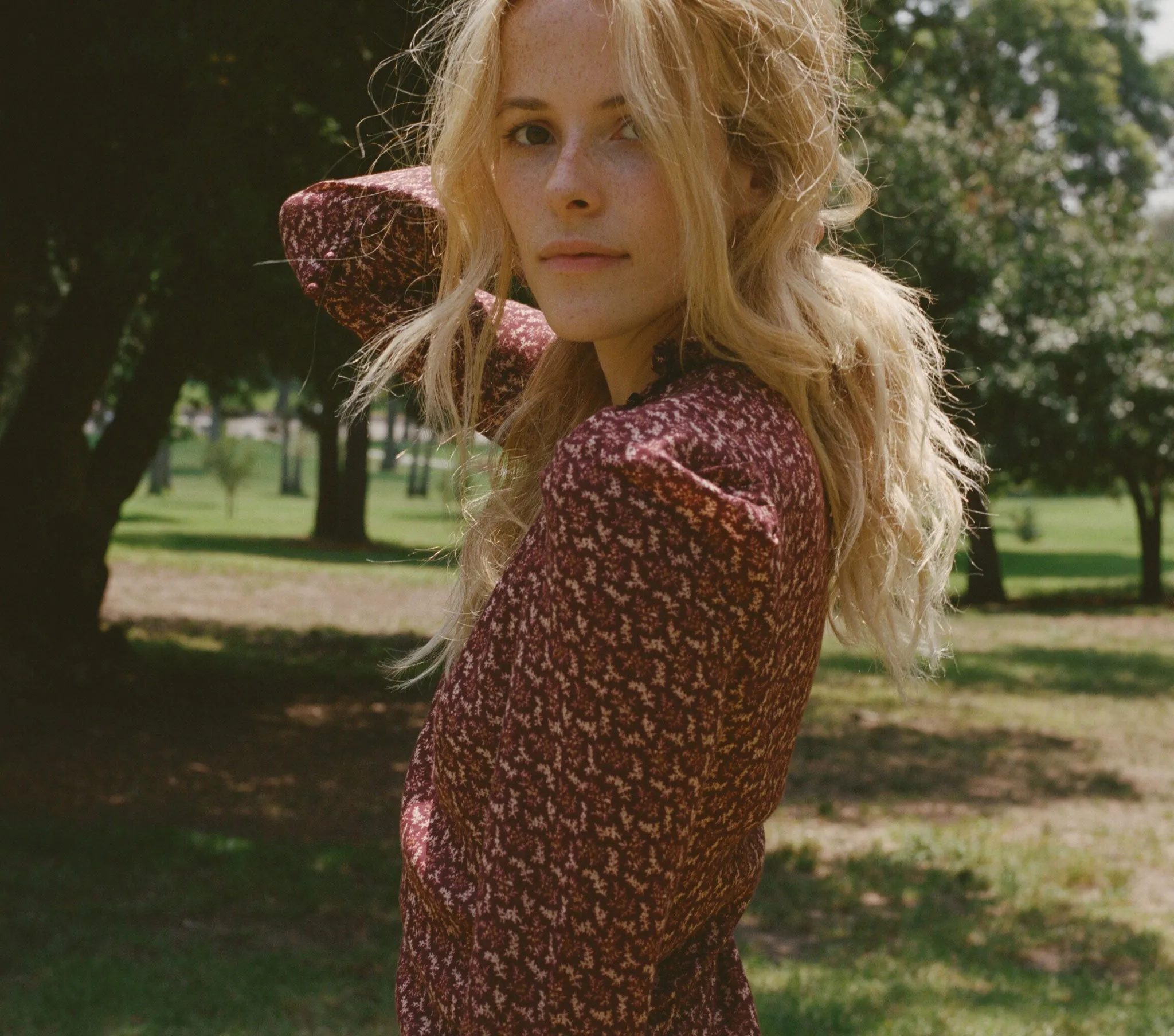 HMD -- DANDELION DRESS -- WINE WINTER DITSY sold by Doen product image thumbnail 2