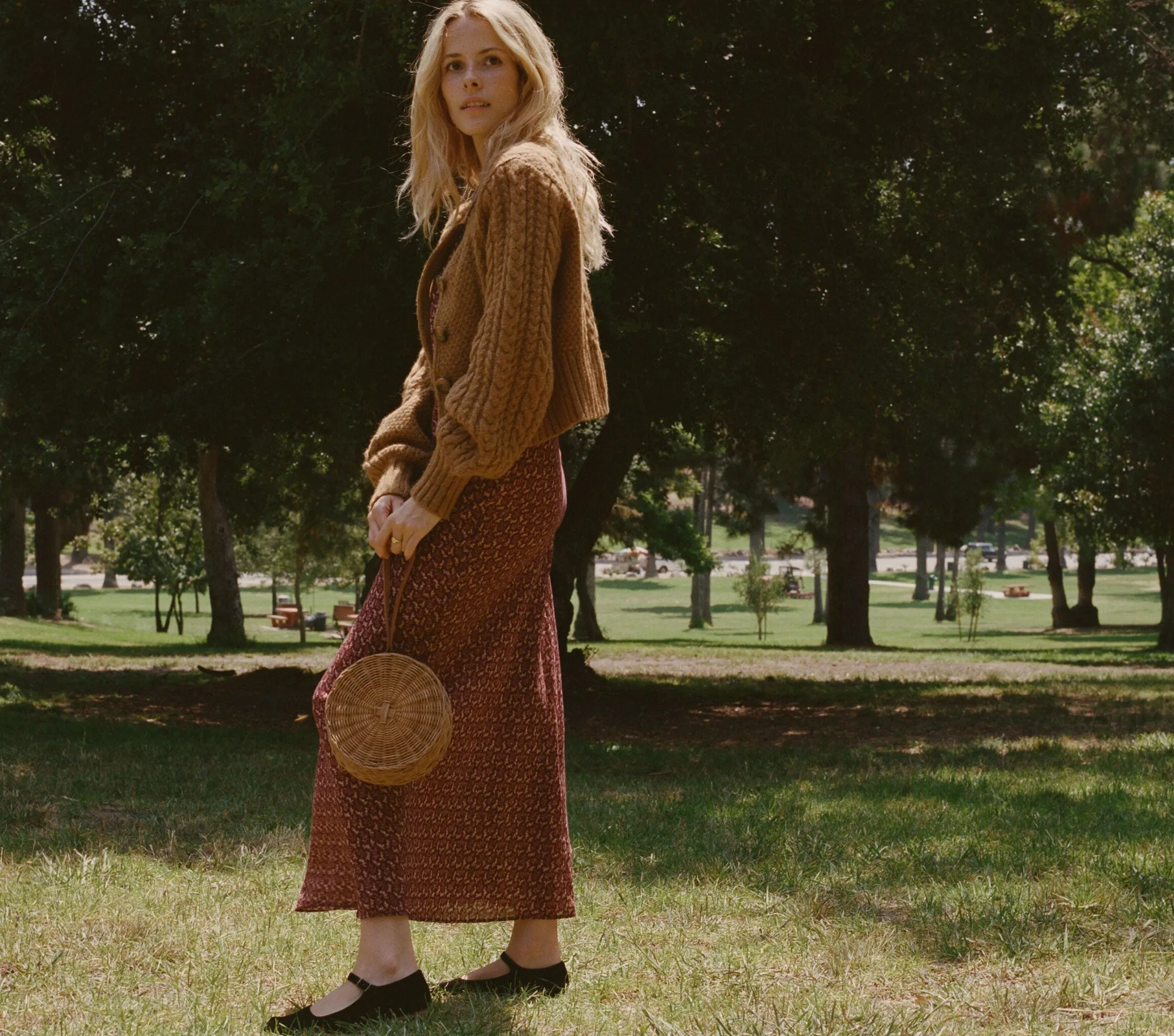 HMD -- DANDELION DRESS -- WINE WINTER DITSY sold by Doen product image thumbnail 5