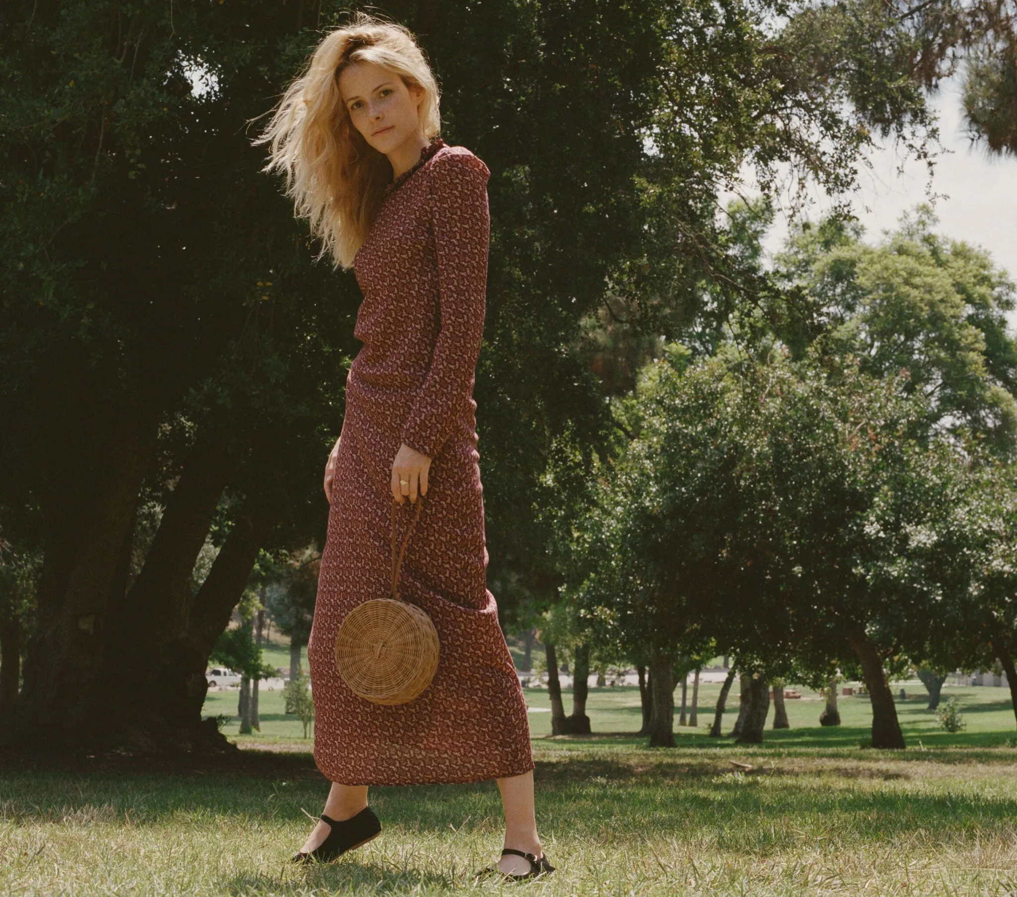 HMD -- DANDELION DRESS -- WINE WINTER DITSY sold by Doen product image thumbnail 3