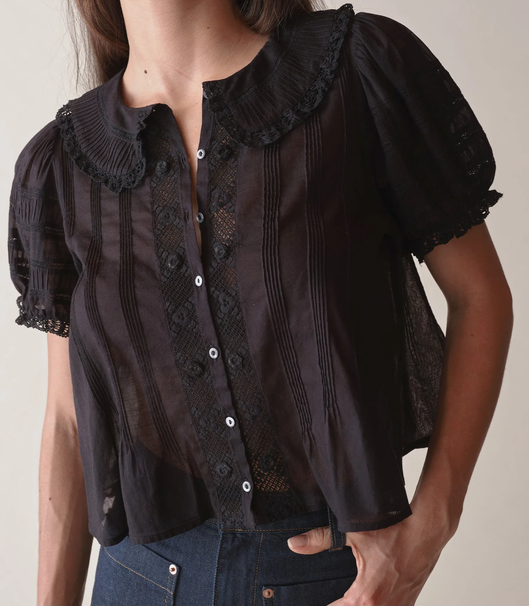HMD -- BERNADINE TOP -- BLACK sold by Doen product image thumbnail 3