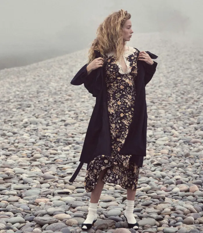 HMD -- EMELINE DRESS -- NAVY OAK BLUFFS FLORAL sold by Doen