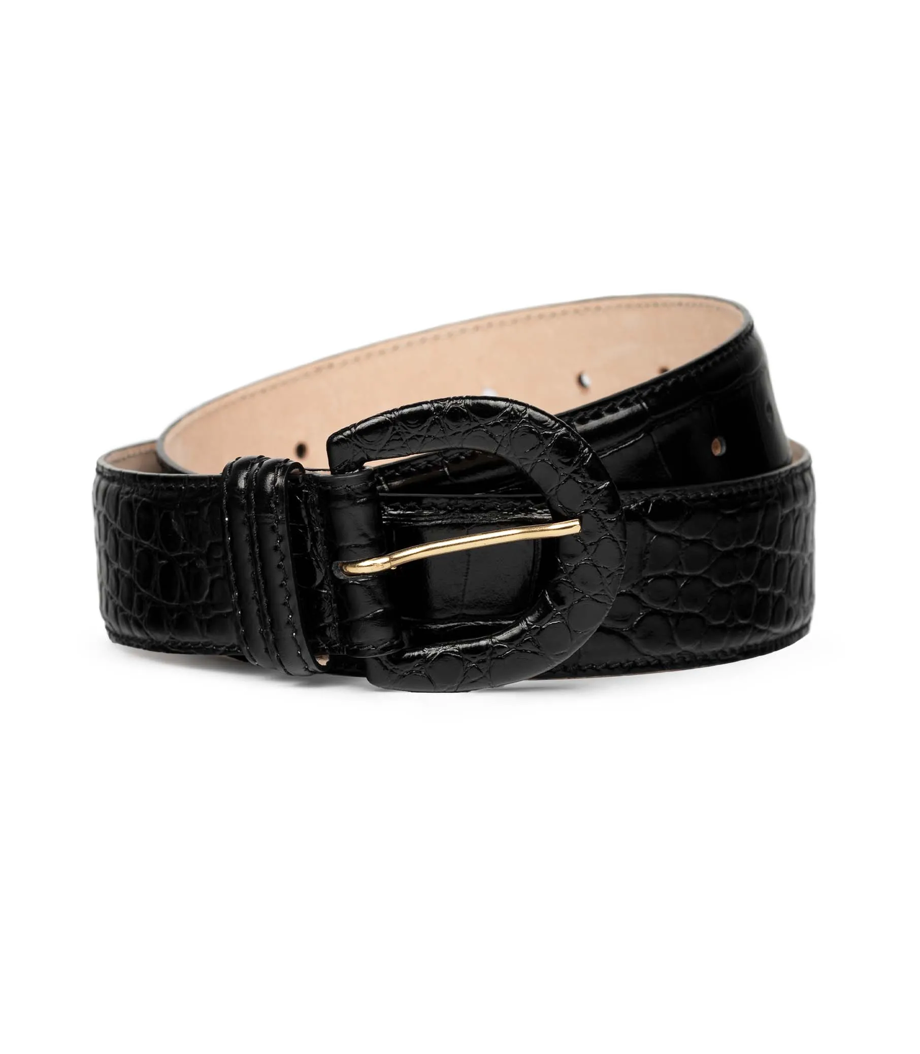 HMD -- LUDAVINE BELT -- BLACK FAUX CROC sold by Doen product image thumbnail 2