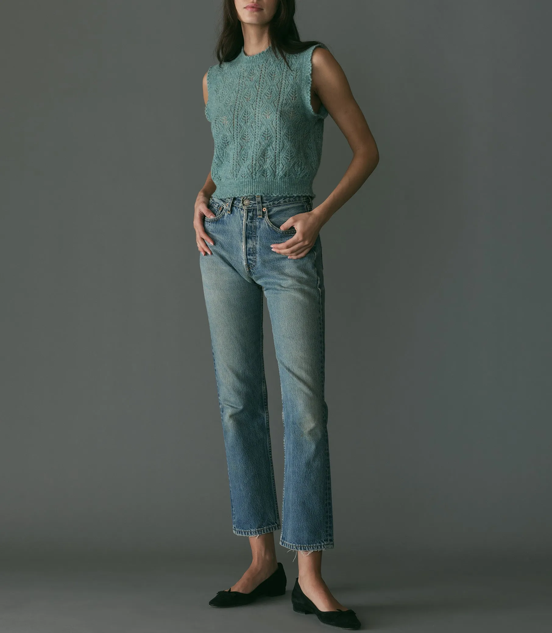 HMD -- ADRIANA VEST -- BLEU MENTHE sold by Doen product image thumbnail 2