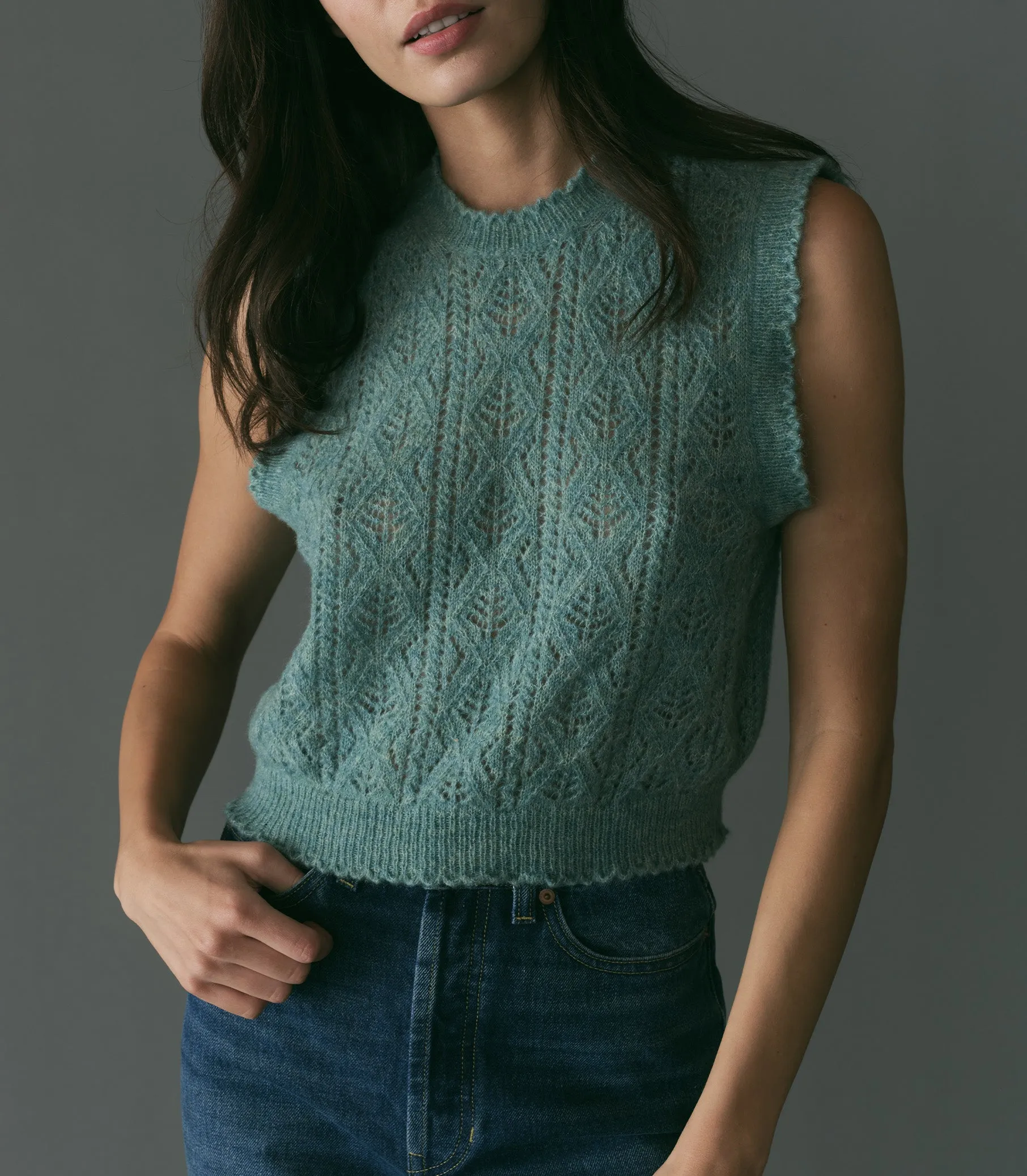 HMD -- ADRIANA VEST -- BLEU MENTHE sold by Doen product image thumbnail 3