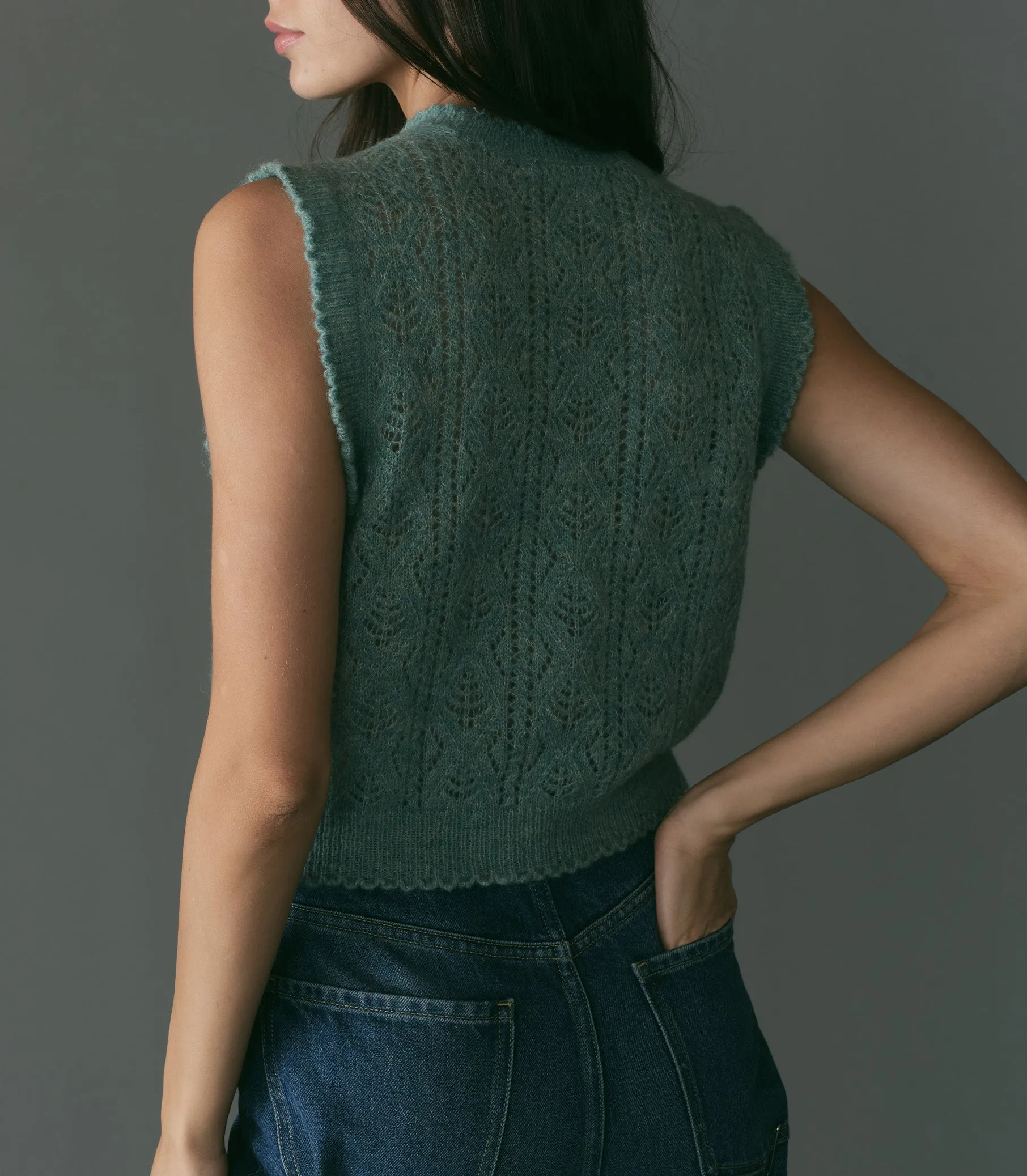 HMD -- ADRIANA VEST -- BLEU MENTHE sold by Doen product image thumbnail 4