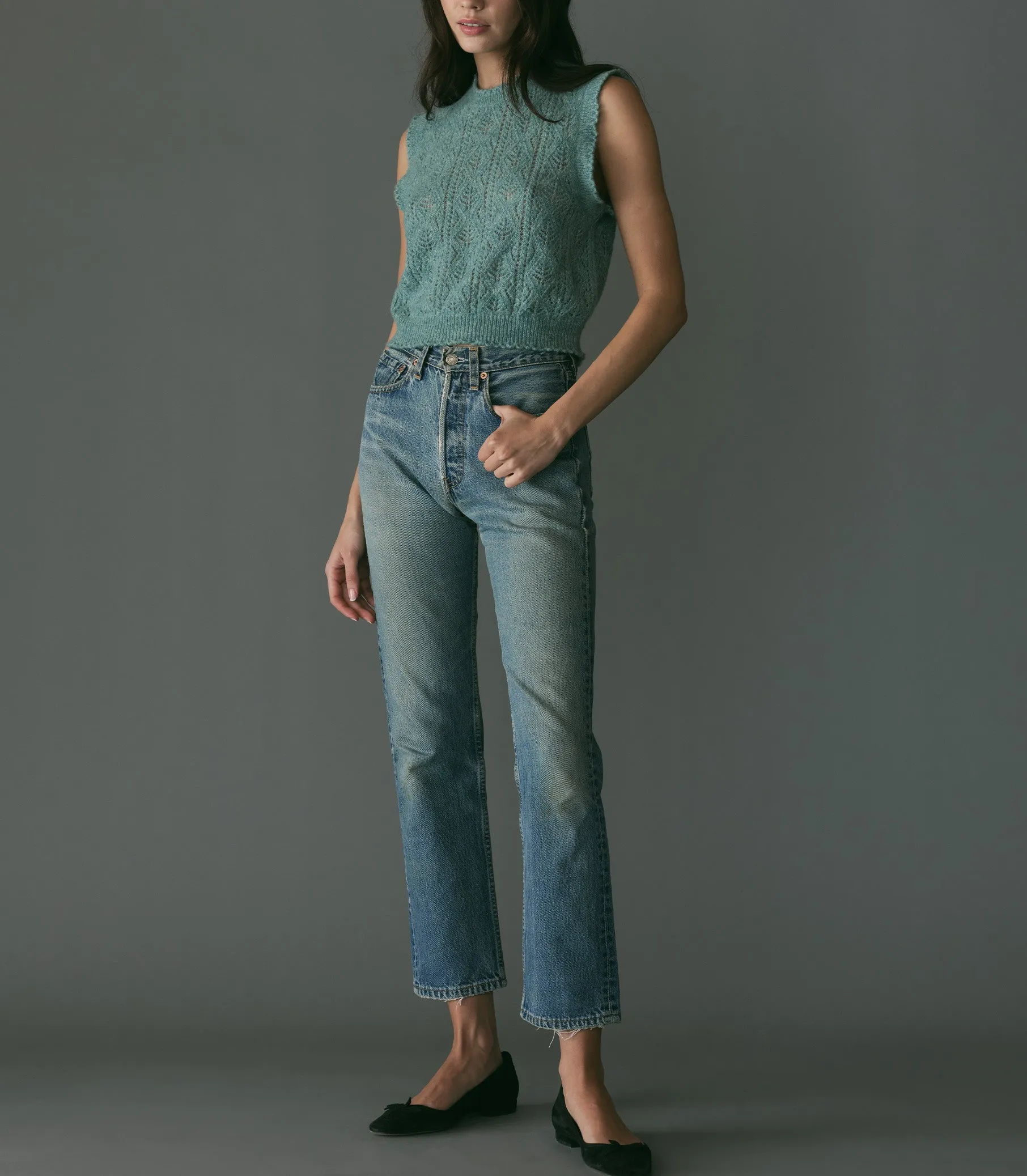 HMD -- ADRIANA VEST -- BLEU MENTHE sold by Doen