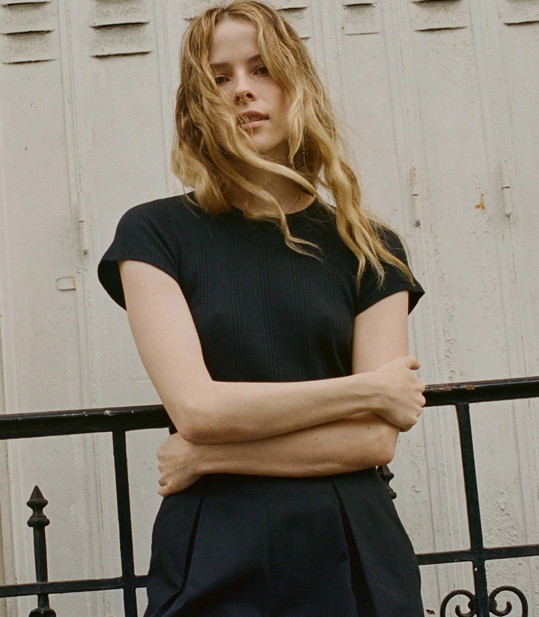 HMD -- VIVI CASHMERE BLEND TEE -- BLACK sold by Doen product image thumbnail 3