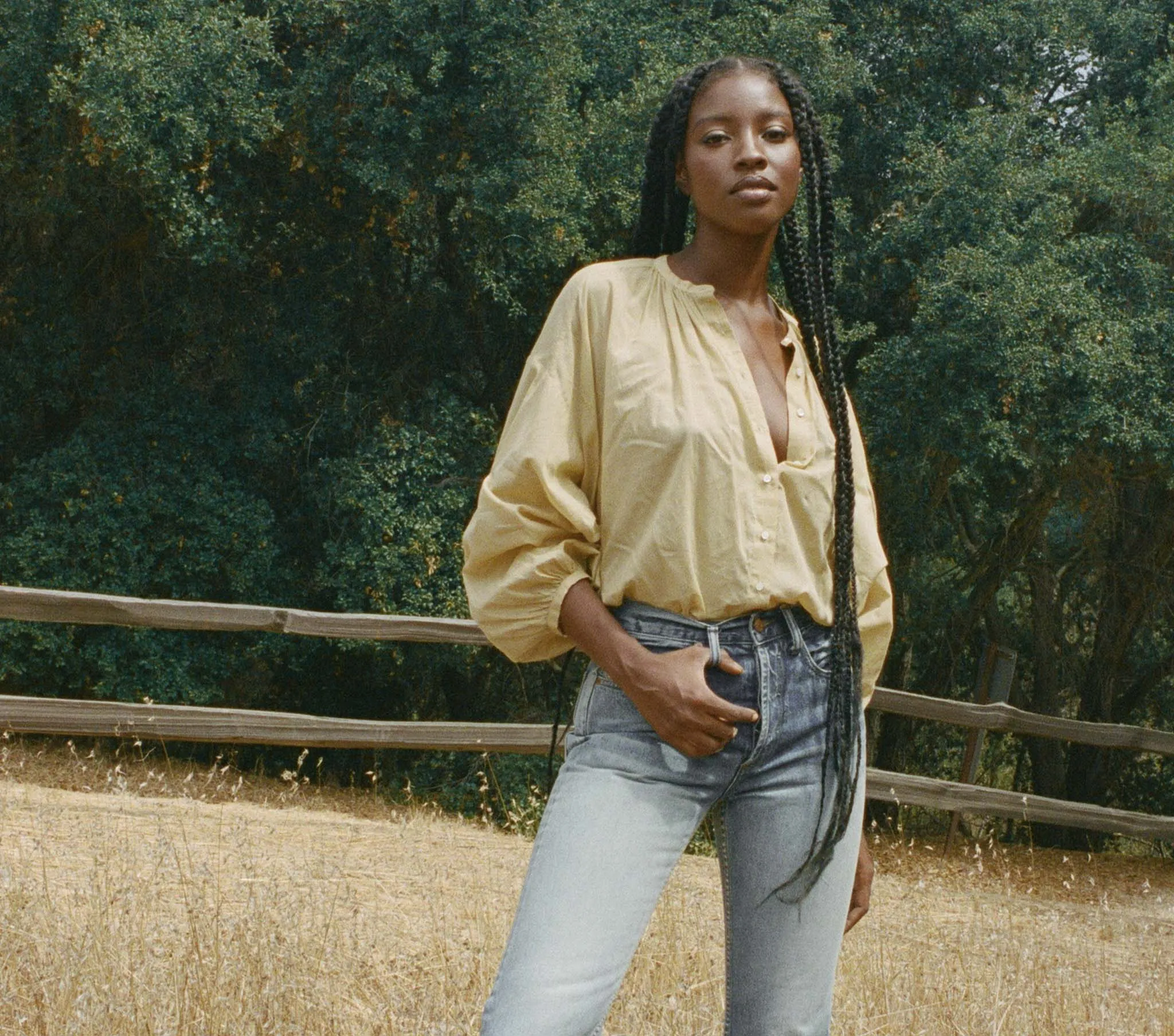 HMD -- THE JANE BLOUSE -- PALOMINO sold by Doen