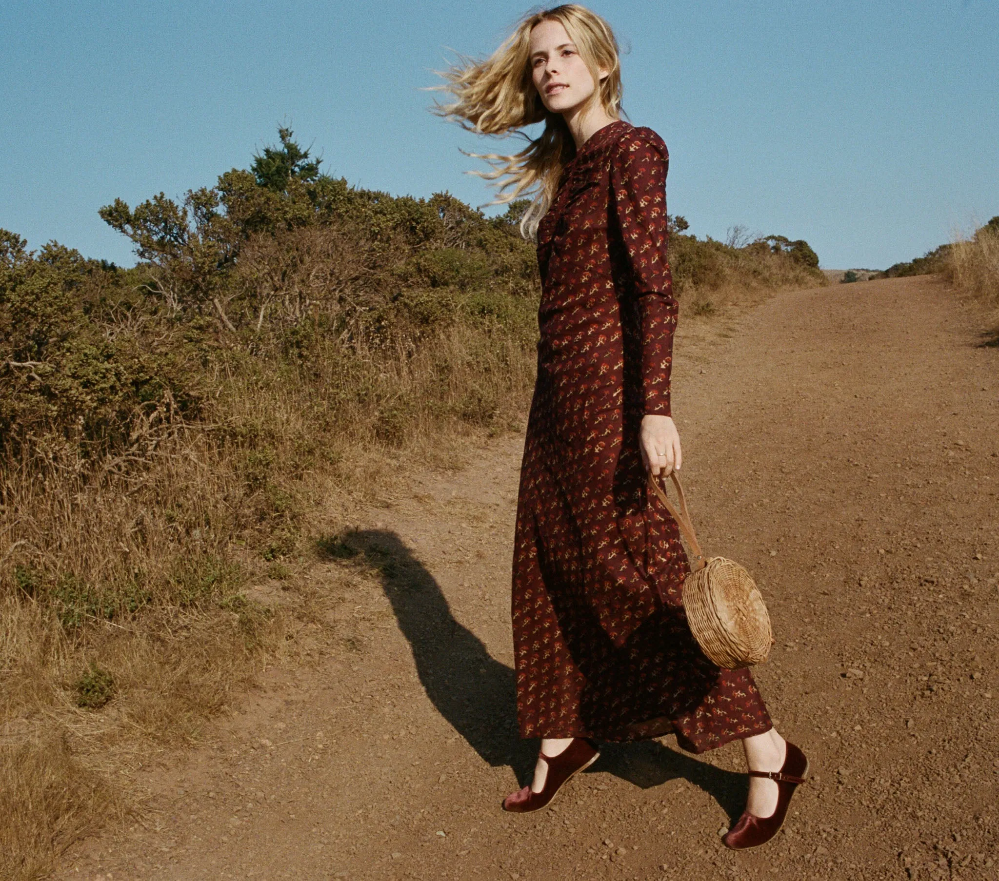 HMD -- BEGONIA DRESS -- HAPPY FLOWER BLOCK PRINT sold by Doen